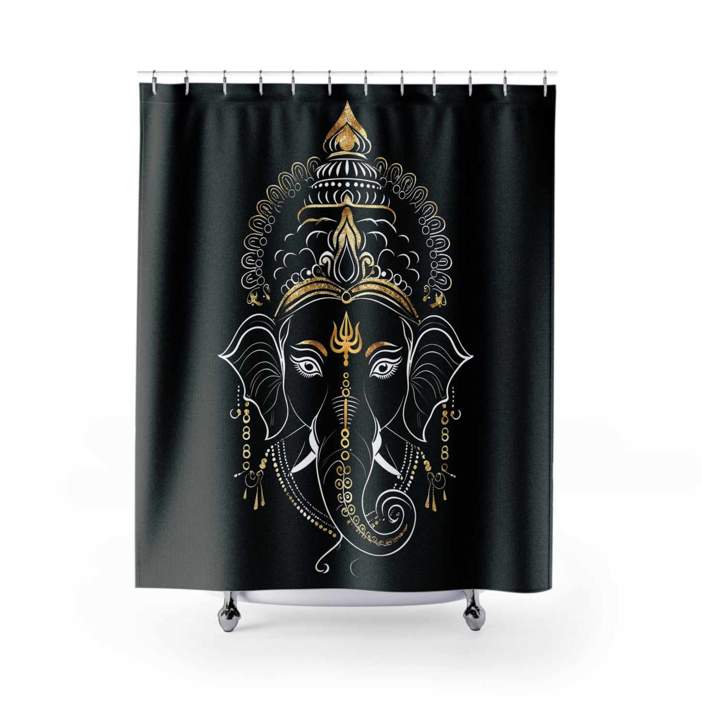 Elegant Ganesha Shower Curtain - Spiritual Home Decor for Tranquil Bathrooms