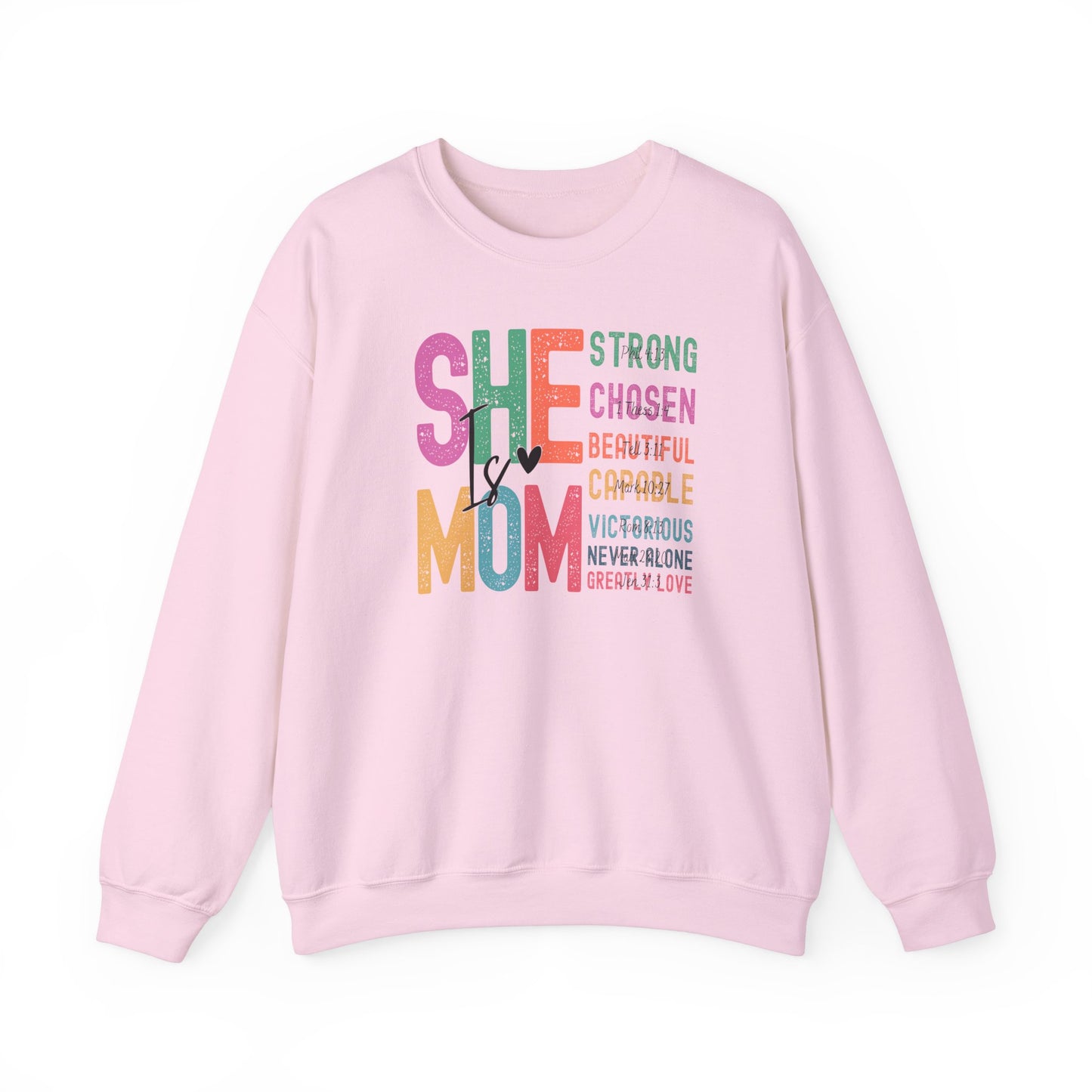 She Is Mom Sweatshirt, Inspirational Crewneck, Mother's Day Gift, Cozy Pullover for Moms, Unique Mom Appreciation Gift