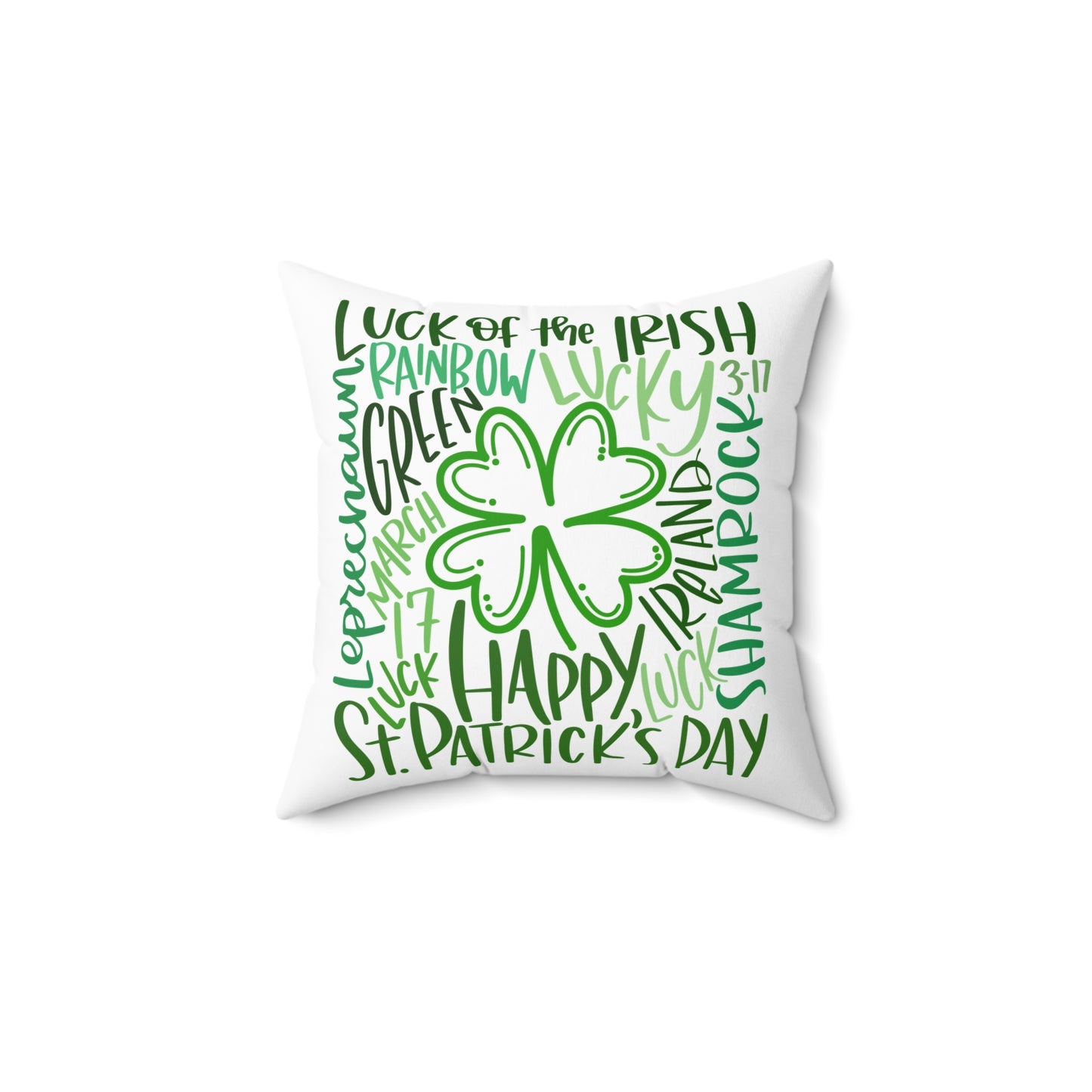 St. Patricks Day Pillow - Luck of the Irish Decor, Green Shamrock Throw Cushion for Home, Holiday Accent, Celebration