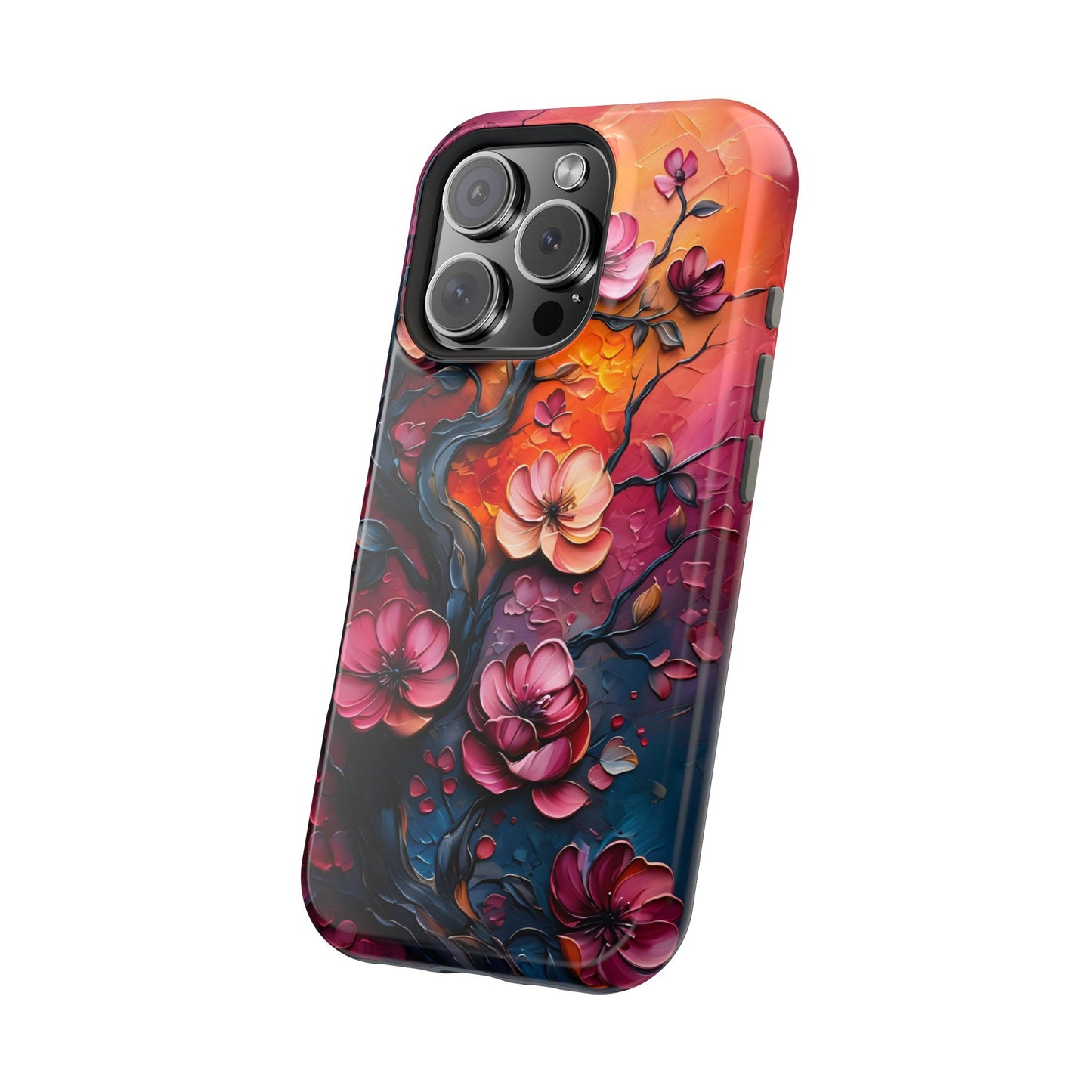 Floral Magnetic Tough Case - Colorful Flower Design Phone Cover, Gift for Her, Smartphone Accessories, Nature Lover, Unique