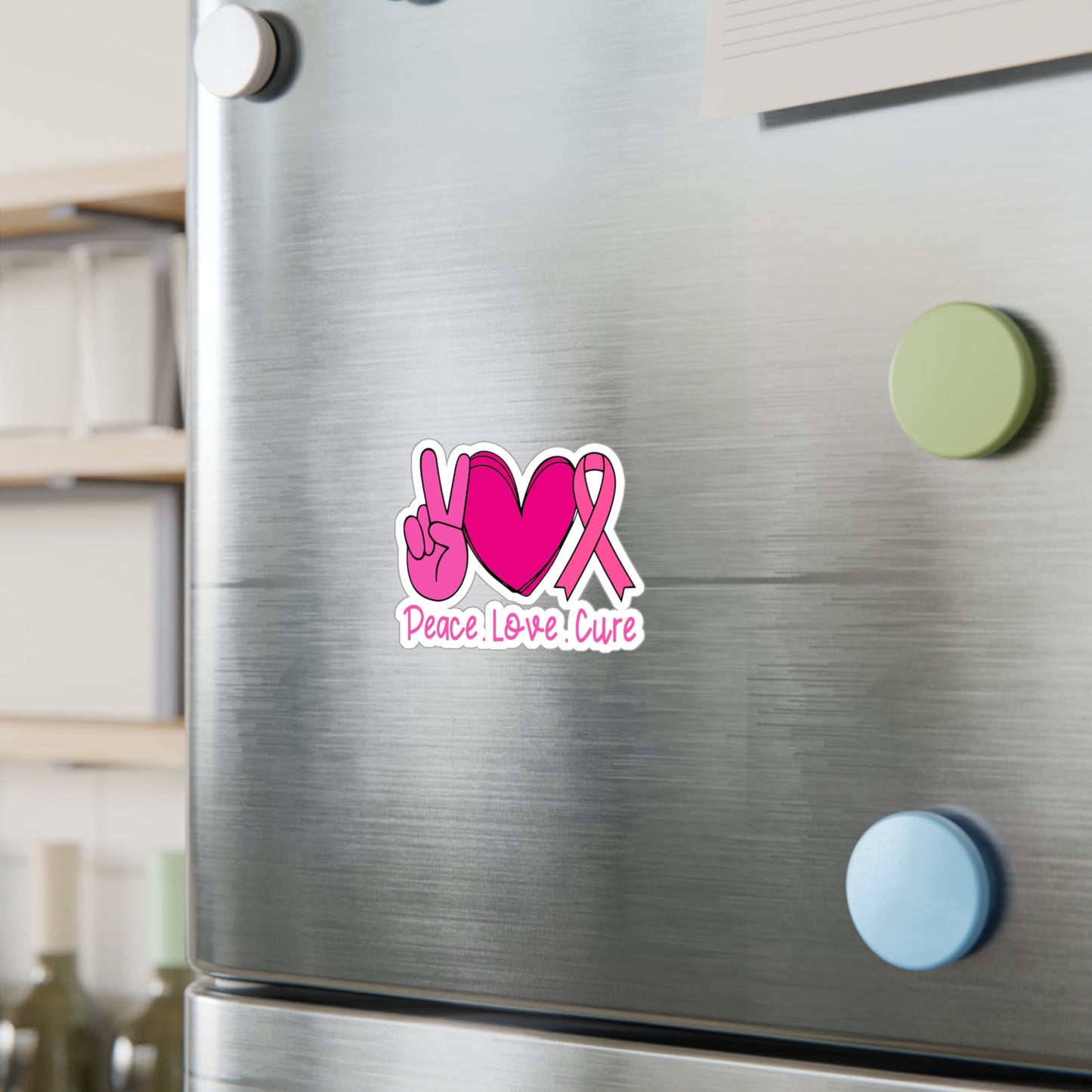 Peace Love Cure Vinyl Decals - Pink Ribbon Stickers for Awareness & Support