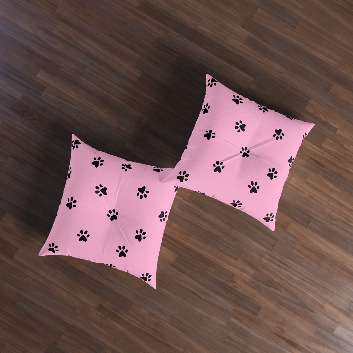 Cute Pet Paw Print Tufted Floor Pillow - Cozy Dog Cat Decor, Pink Pet Lover Gift, Lounge Cushion, Home Accents, Animal Theme