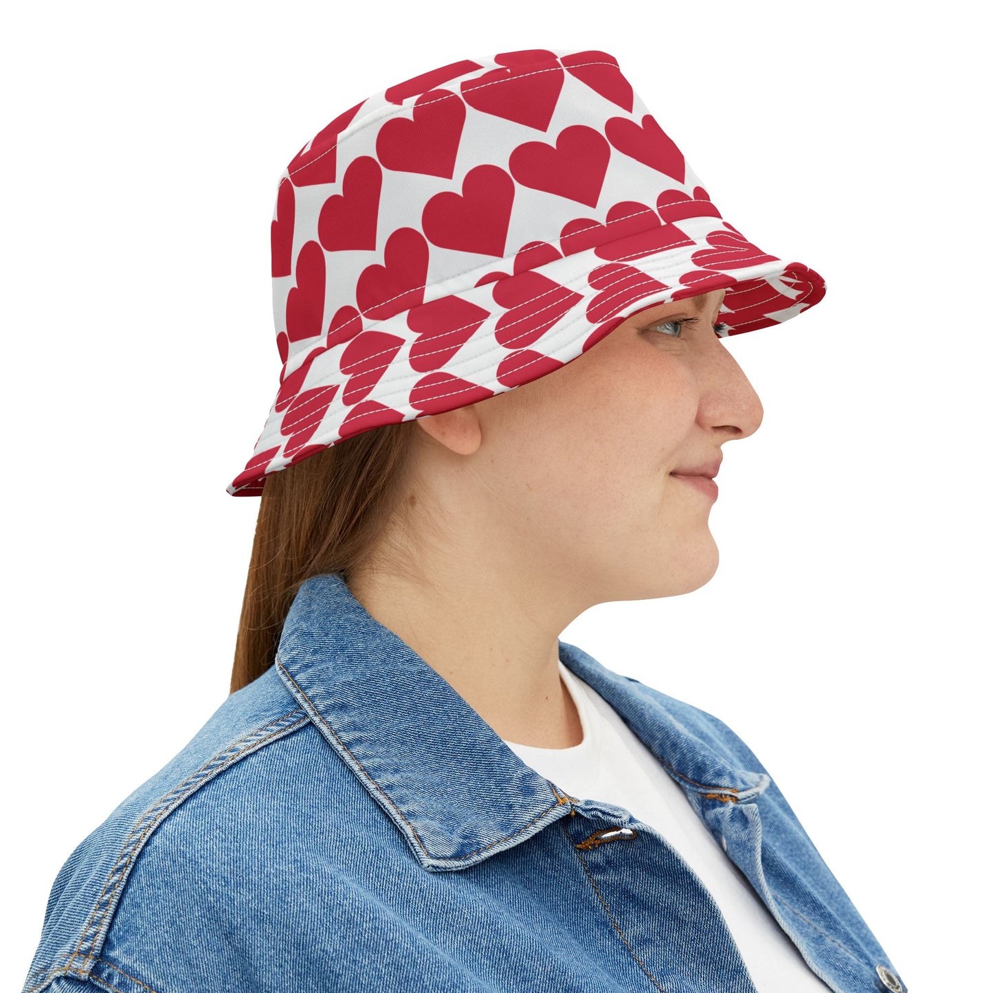 Love Heart Bucket Hat, Valentines Gift, Summer Hat, Festival Accessory, Cute Sun Protection, Casual Style