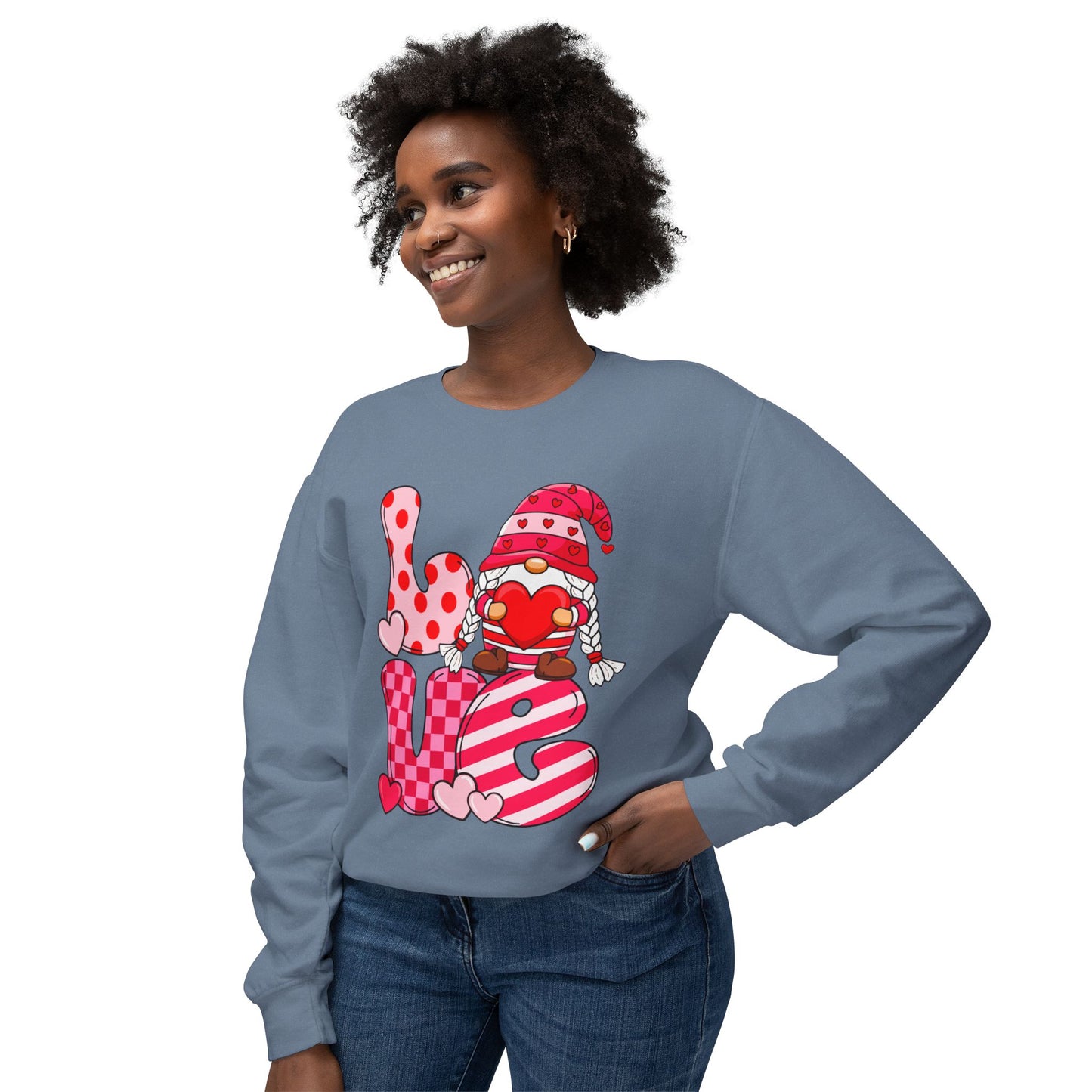 Playful Love Sweatshirt, Cute Valentine's Gift, Cozy Crewneck, Unisex Lightweight, Heart Designs, Perfect for Couples, Date Nights