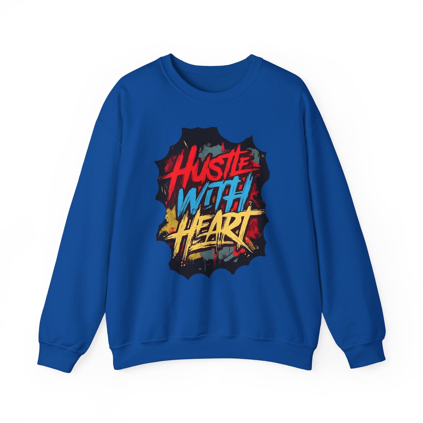 Hustle with Heart Sweatshirt, Motivational Crewneck, Jogging Top, Gift for Entrepreneurs