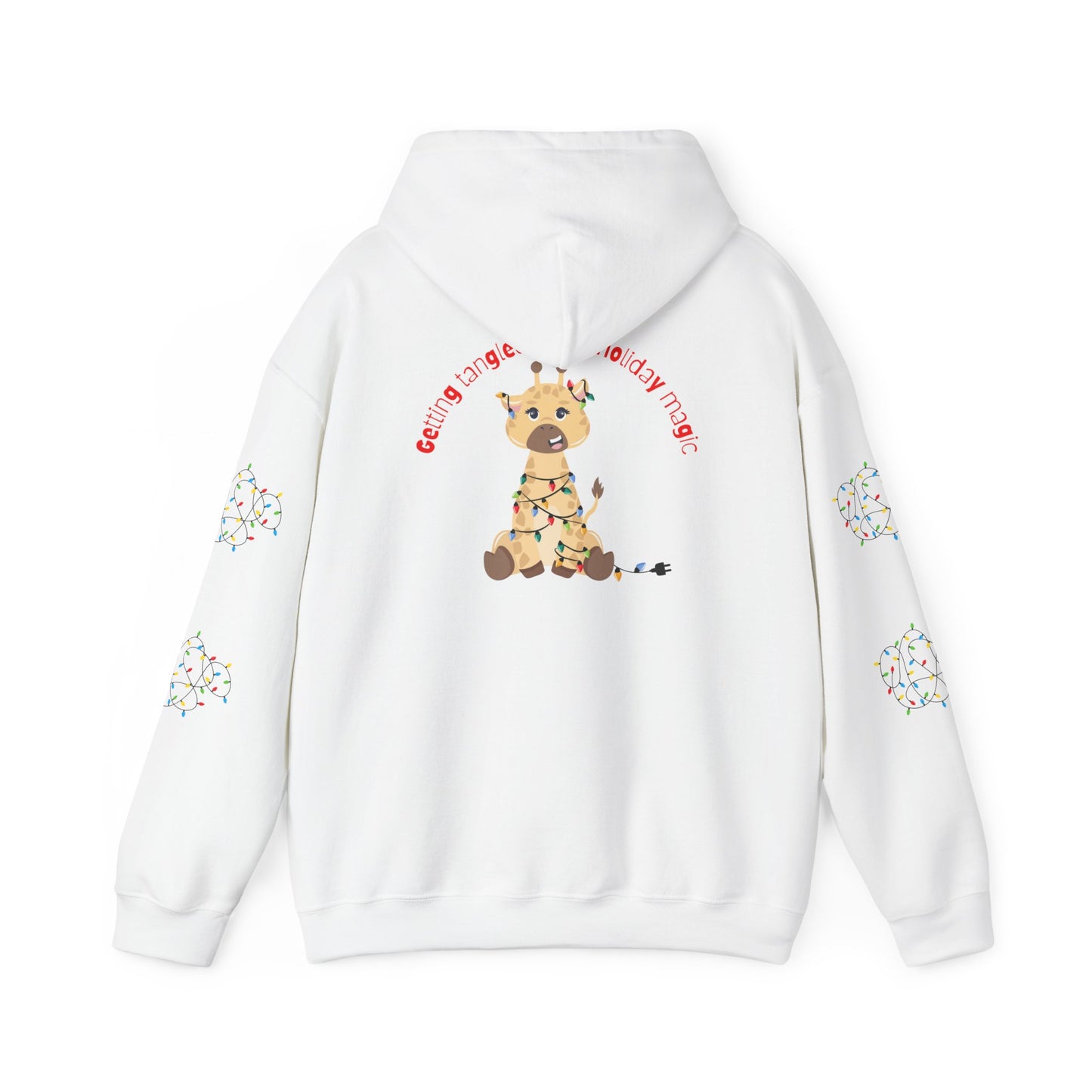 Festive Giraffe Hoodie: Cozy Holiday Sweatshirt for Christmas, Family Gatherings, Unisex Winter Wear, Cute Holiday Apparel, Gift