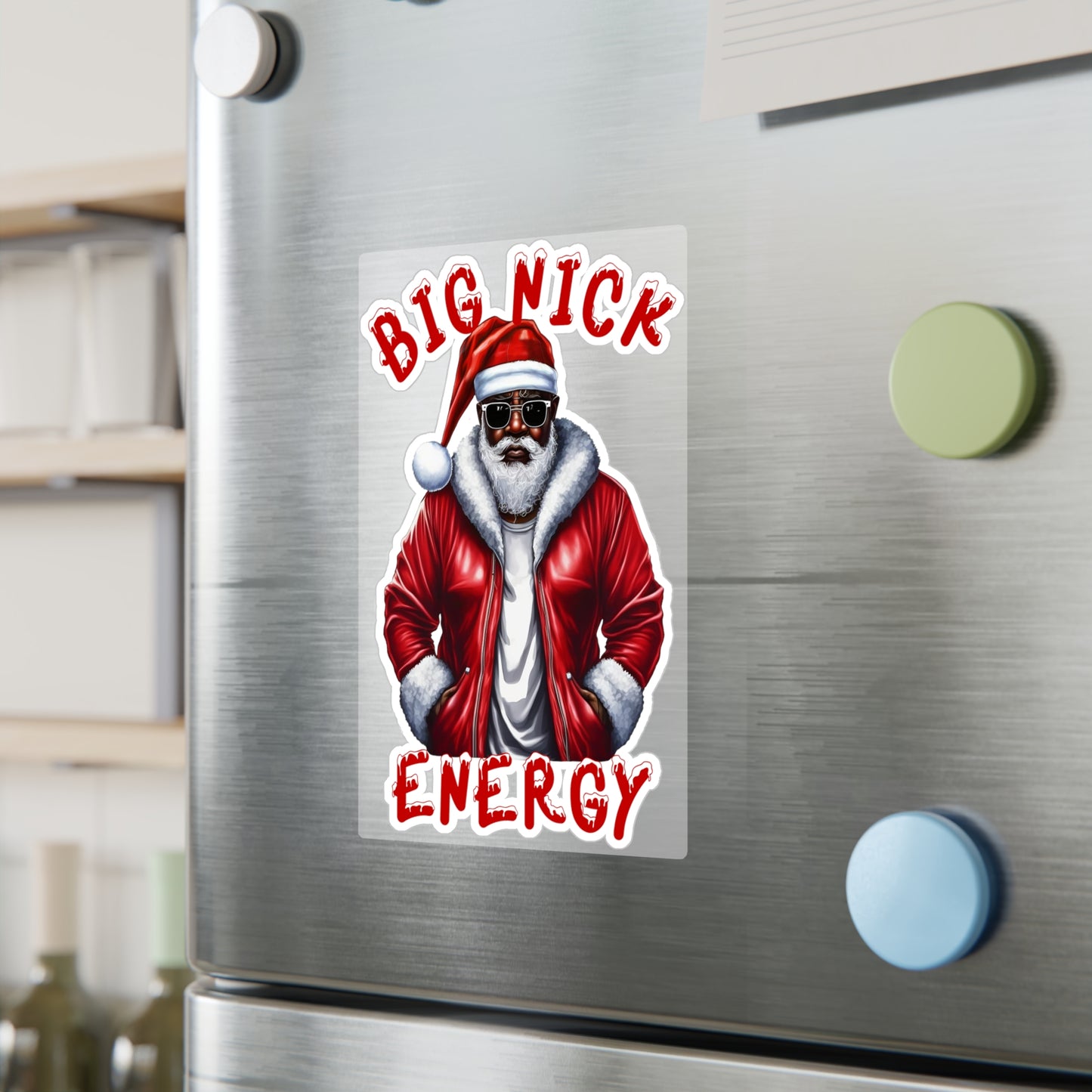 Santa Big Nick Energy Kiss-Cut Vinyl Decal - Festive Holiday Sticker for Christmas Decor