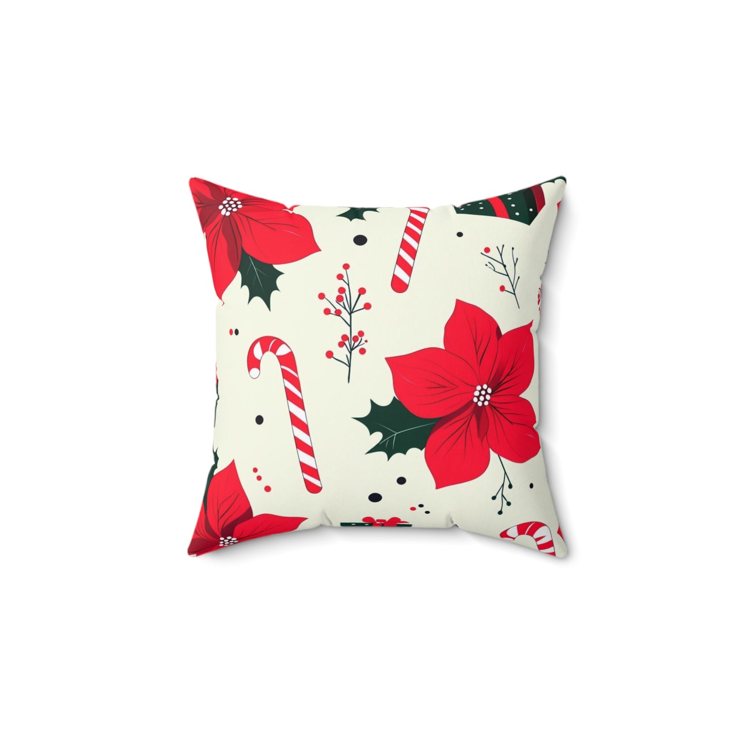 Festive Holiday Pillow - Christmas Floral Accent Cushion for Living Room, Gift for Home Decor, Cozy Winter Vibes