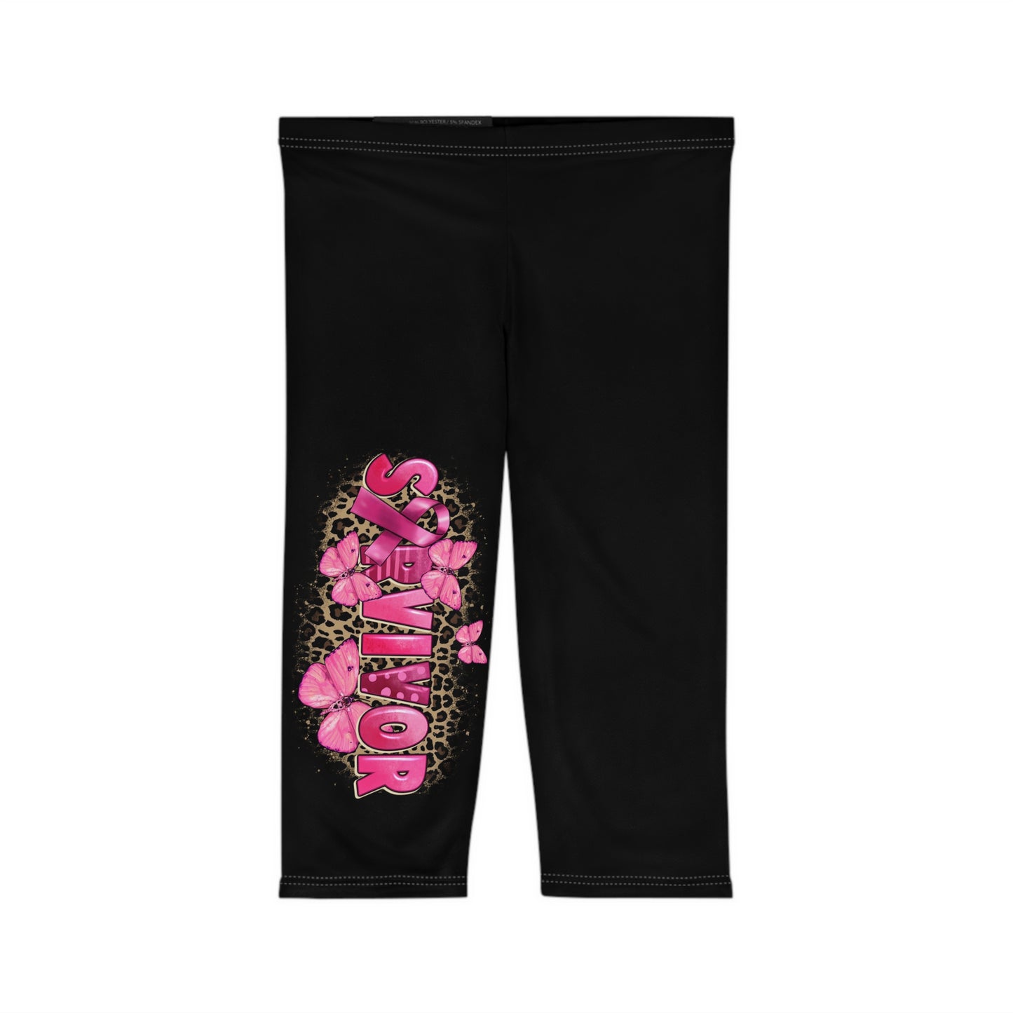 Stylish Women's Capri Leggings with 'Savior' Butterfly Design