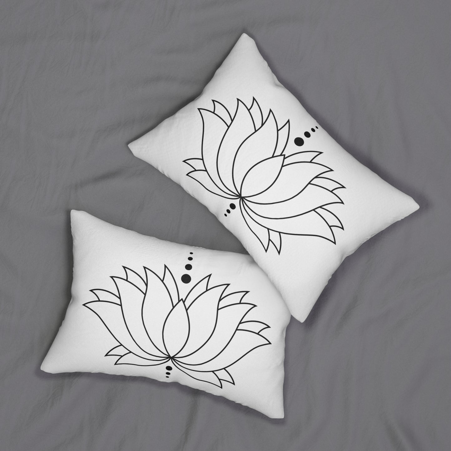 Lotus Flower Lumbar Pillow, Boho Home Decor, Meditation Cushion, Gift for Yoga Lovers, Minimalist Accent Pillow, Relaxing Home Accent