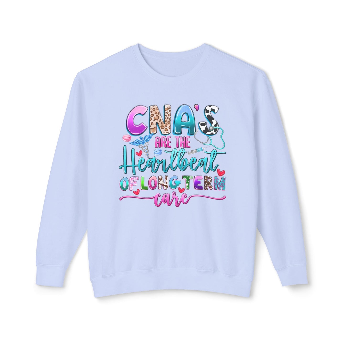 CNA Heartbeat Long-Term Care Sweatshirt, Unisex Crewneck Sweater for Nurses, Gift for Caregivers, Medical Appreciation Apparel