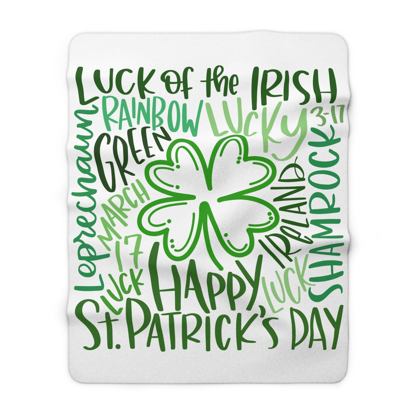 St. Patricks Day Sherpa Fleece Blanket, Cozy Irish Luck Throw, Perfect Gift for St. Paddys Celebration, Lucky Charm Decor, Warm & Soft