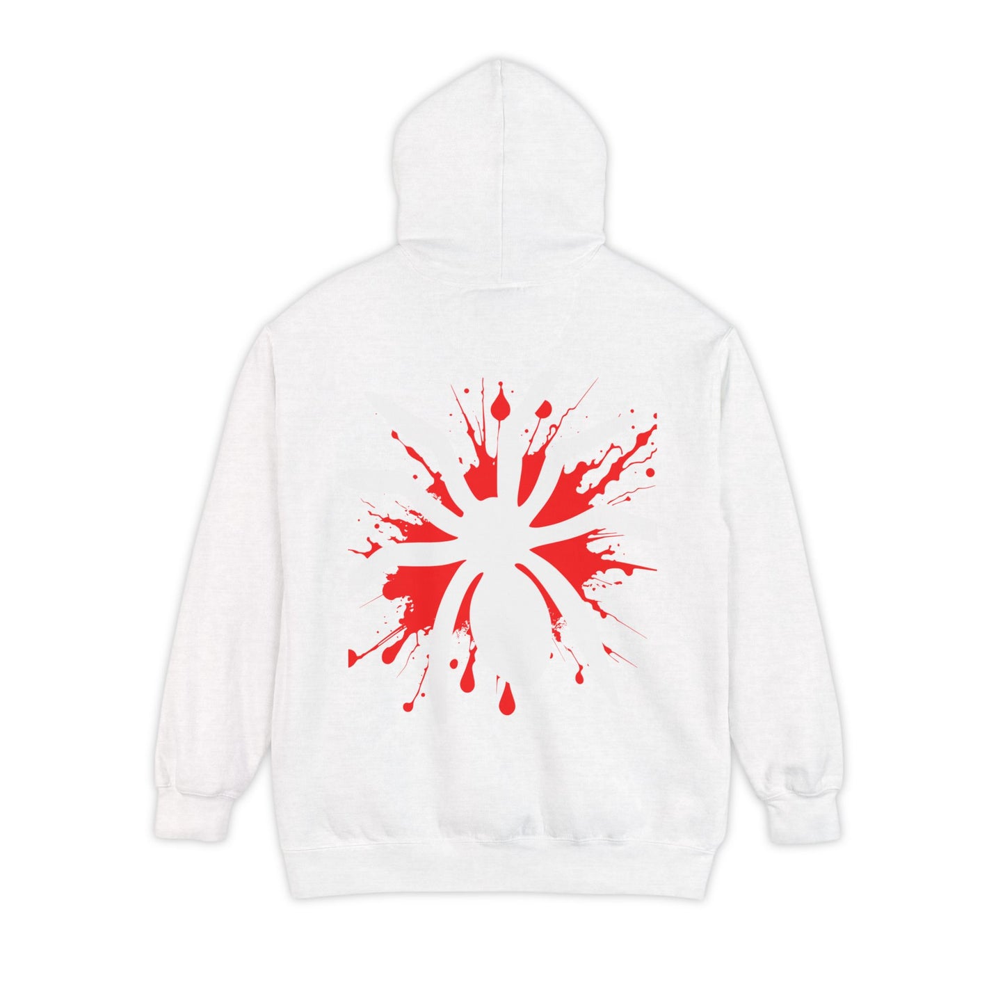 Splatter Spider Unisex Garment-Dyed Hoodie, Cozy Streetwear, Art Lover Gift, Relaxed Fashion, Casual Wear