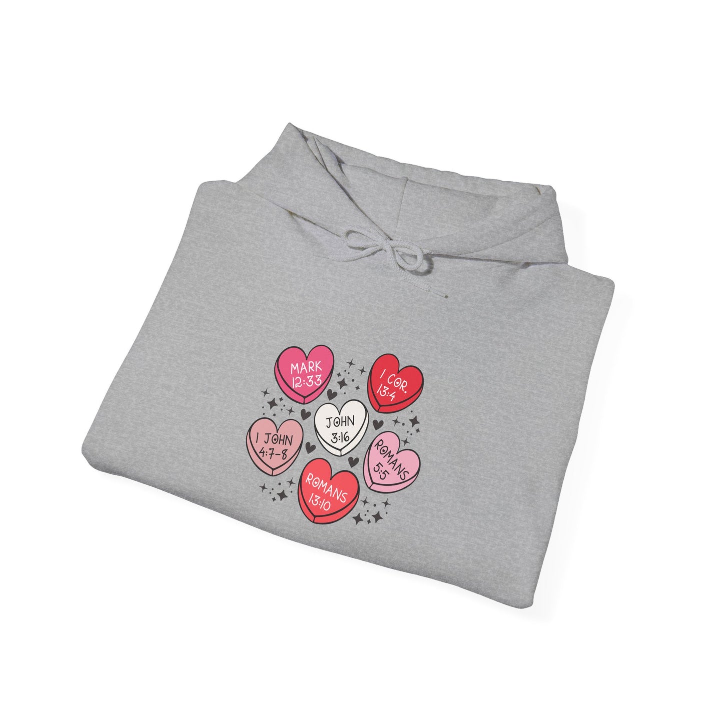 Love Heart Motif Hoodie - Valentine's Day Unisex Sweatshirt