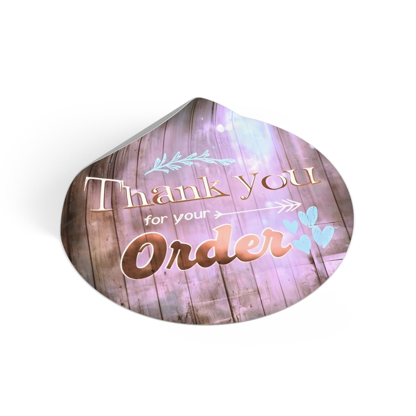 Thank You for Your Order Round Vinyl Stickers, Cute Sticker Pack for Gifts, Handcrafted Thank You Stickers, Wedding Favor Stickers, Business