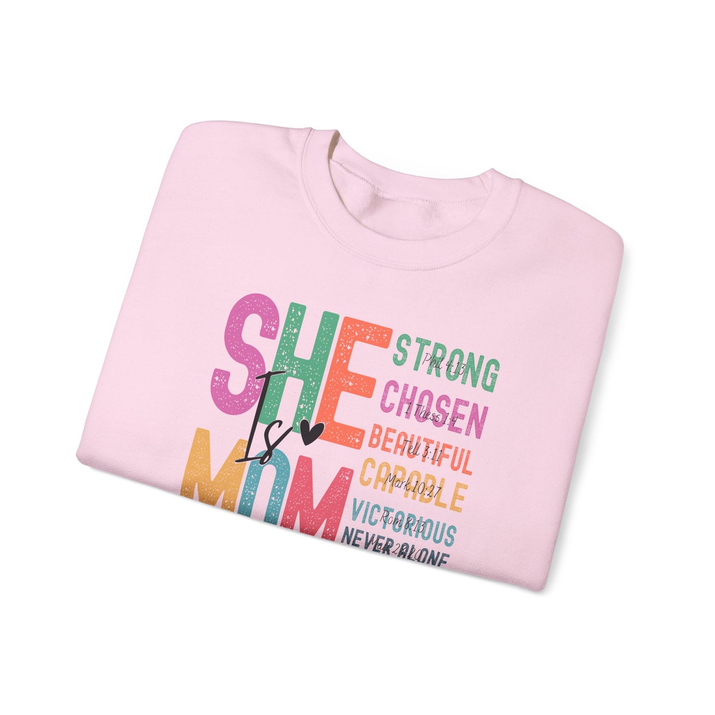 She Is Mom Sweatshirt, Inspirational Crewneck, Mother's Day Gift, Cozy Pullover for Moms, Unique Mom Appreciation Gift