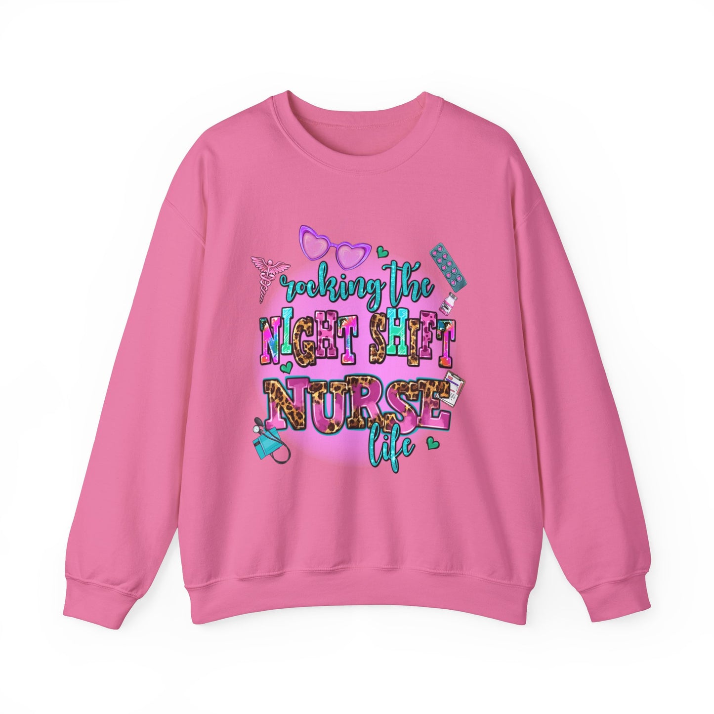 Nurse Life Crewneck Sweatshirt, Perfect Gift for Nurses, Motivational Apparel for Healthcare Workers, Night Shift Sweatshirt, Nursing