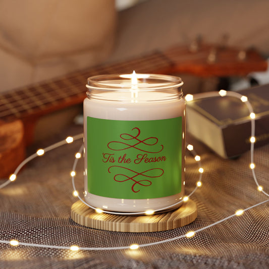 Holiday Scented Soy Candle - 'Tis the Season, Eco-friendly Aromatherapy Candle, Christmas Home Decor, Gift for Her, Cozy Winter Vibes