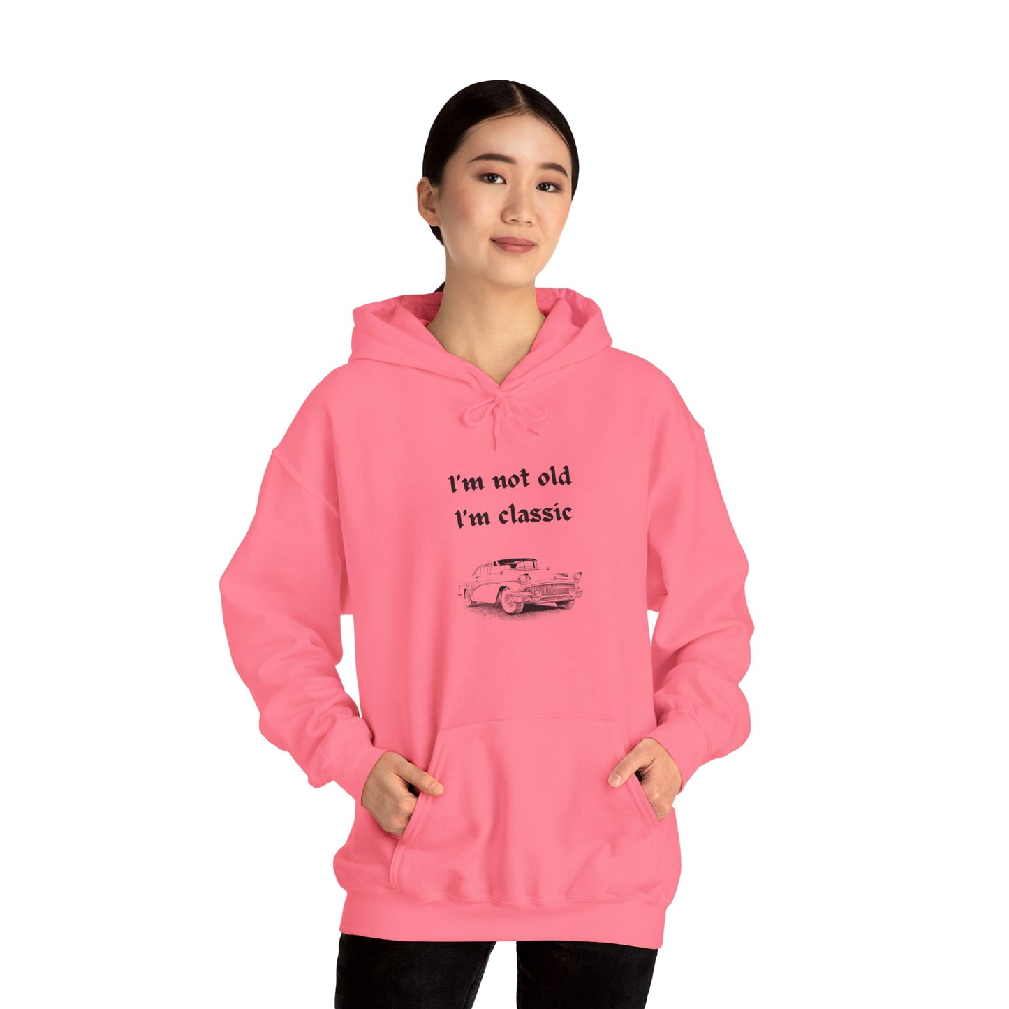 Vintage Retro Car Hooded Sweatshirt | Gift for Car Lovers | Cozy Unisex Apparel, Classic Pullover, Retro Vehicle Jumper, Old Car Sweatshirt,