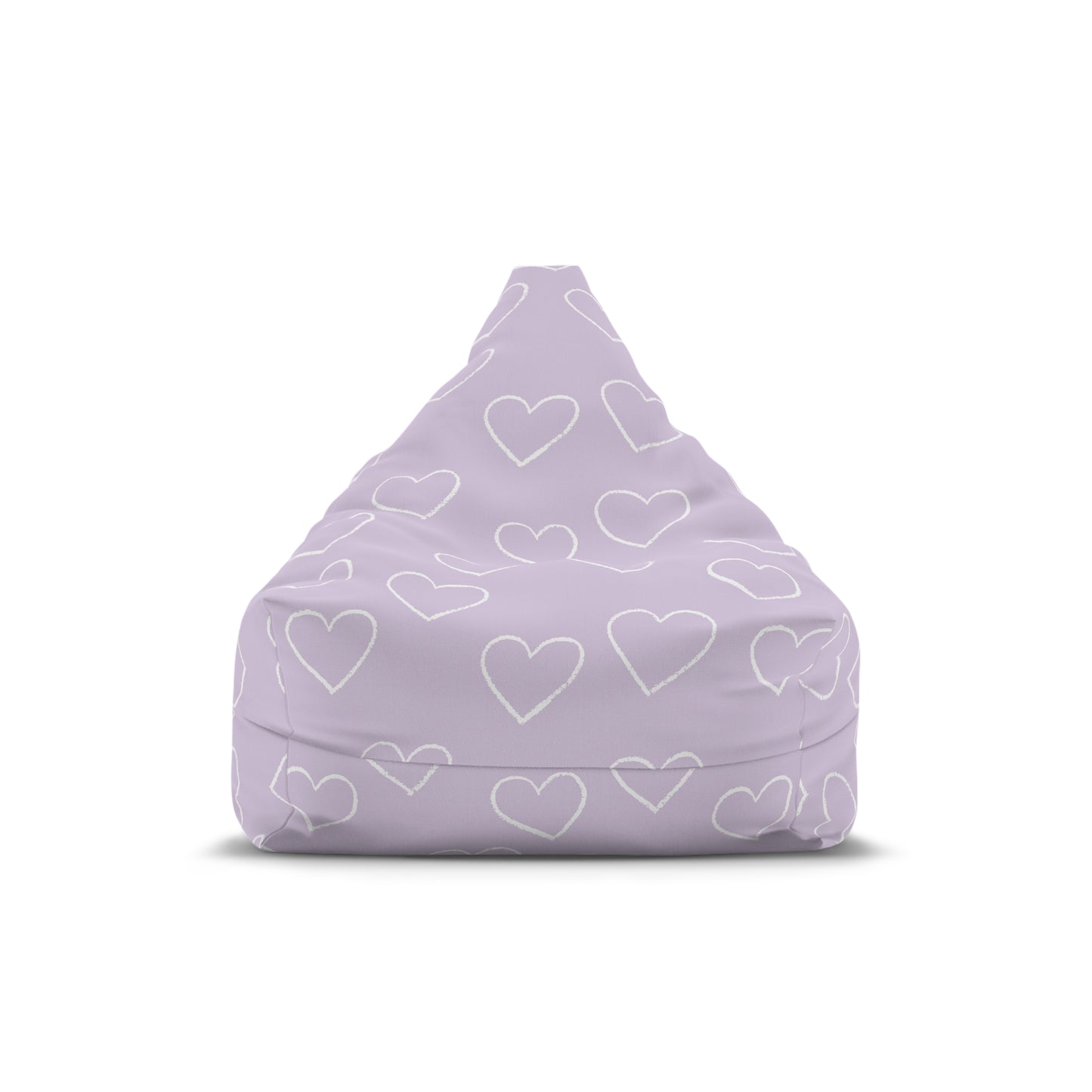 Cozy Heart Print Bean Bag Chair Cover for Relaxation