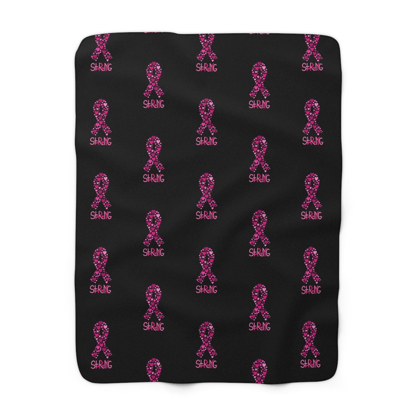 Sherpa Fleece Blanket, Cozy Cancer Awareness Throw, Warm Gift for Her, Breast Cancer Support, Charitable Home Decor, Soft Blanket, Cancer