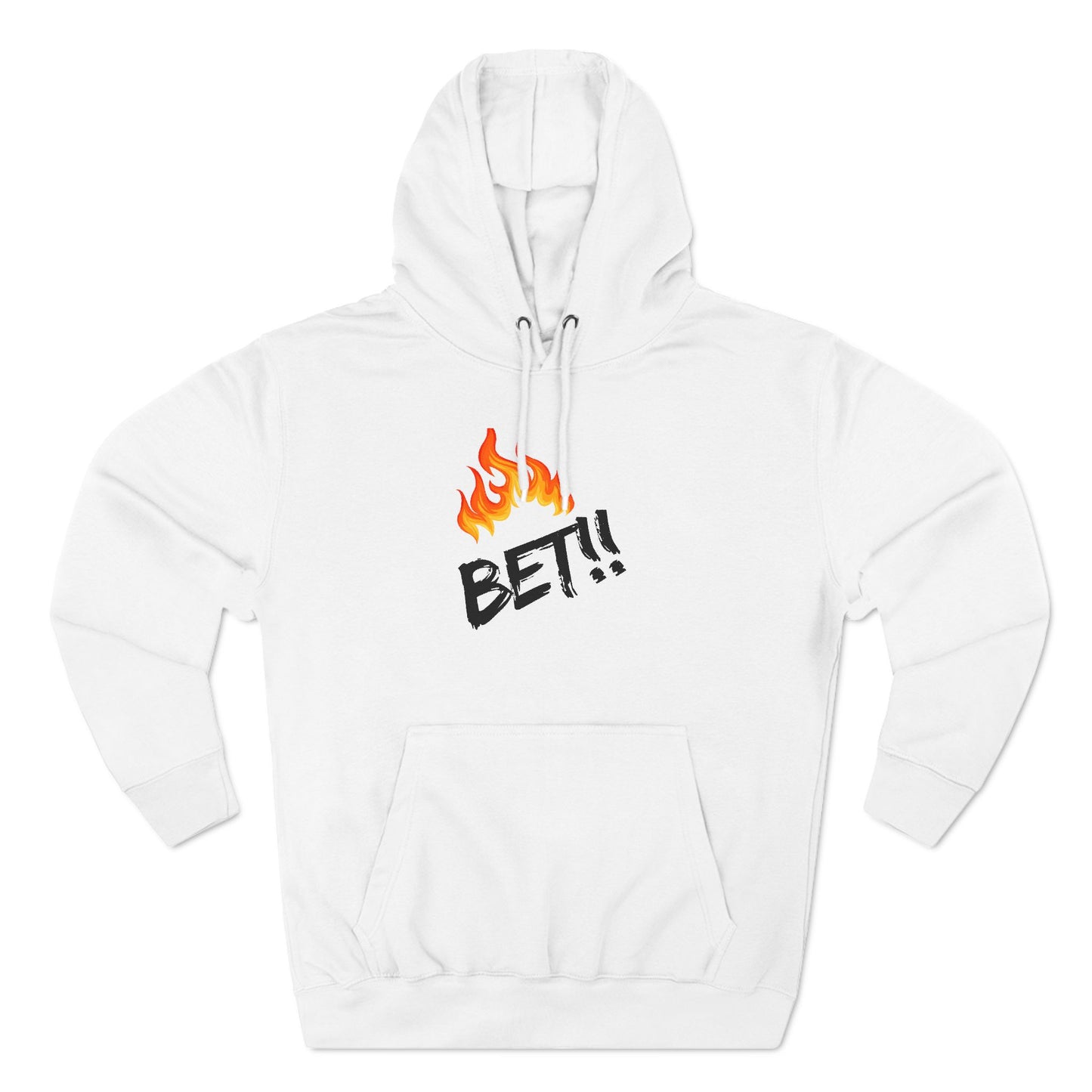 Street Style Fleece Hoodie - Trendy Bet Hoodie, Casual Wear, Gift for Gamers, Birthday Present, Unisex Apparel, Bet Fire Design