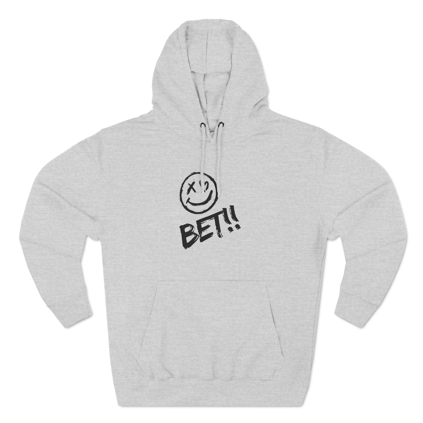 Smiley Bet Fleece Hoodie - Casual Fun, Relaxing, Sports Events, Everyday Wear - Cozy Sweatshirt, Unisex Hoodie