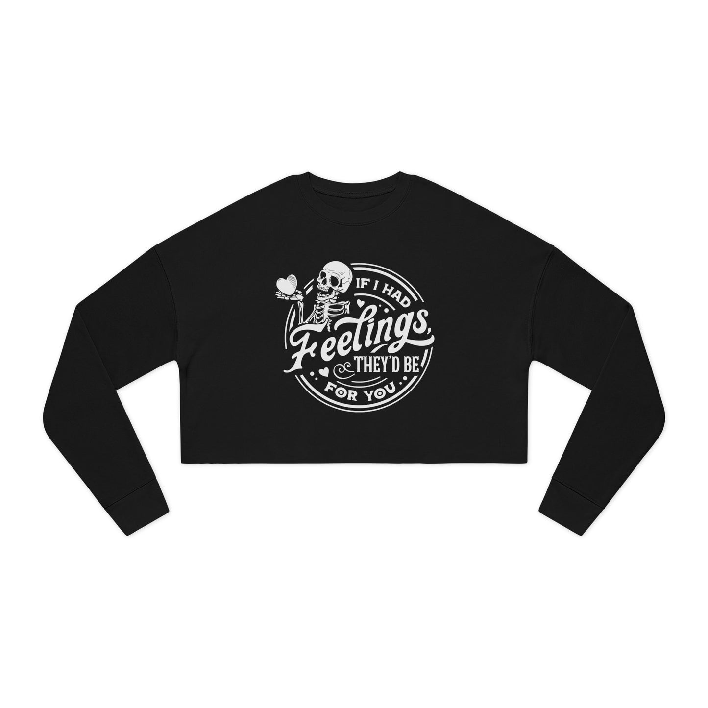 Skeleton Feelings Women's Cropped Sweatshirt - Cute and Comfy for Halloween and Everyday Wear