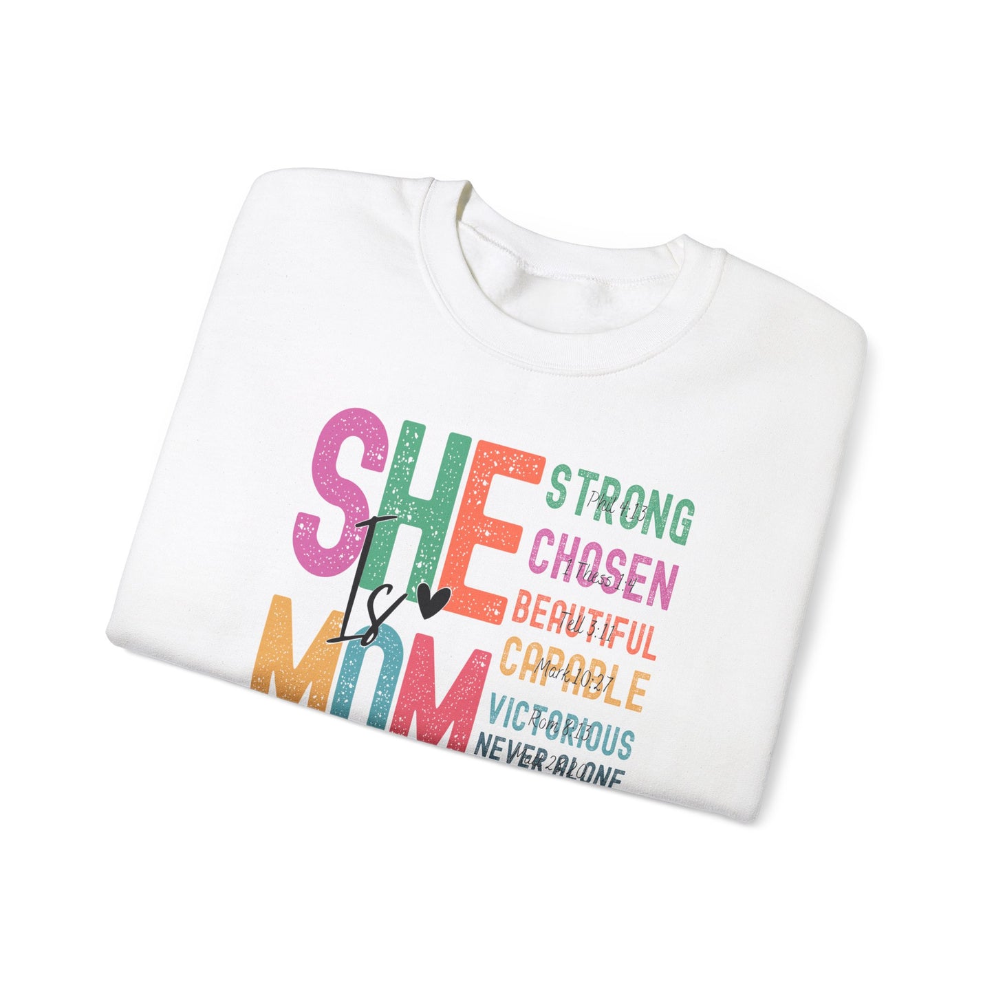 She Is Mom Sweatshirt, Inspirational Crewneck, Mother's Day Gift, Cozy Pullover for Moms, Unique Mom Appreciation Gift