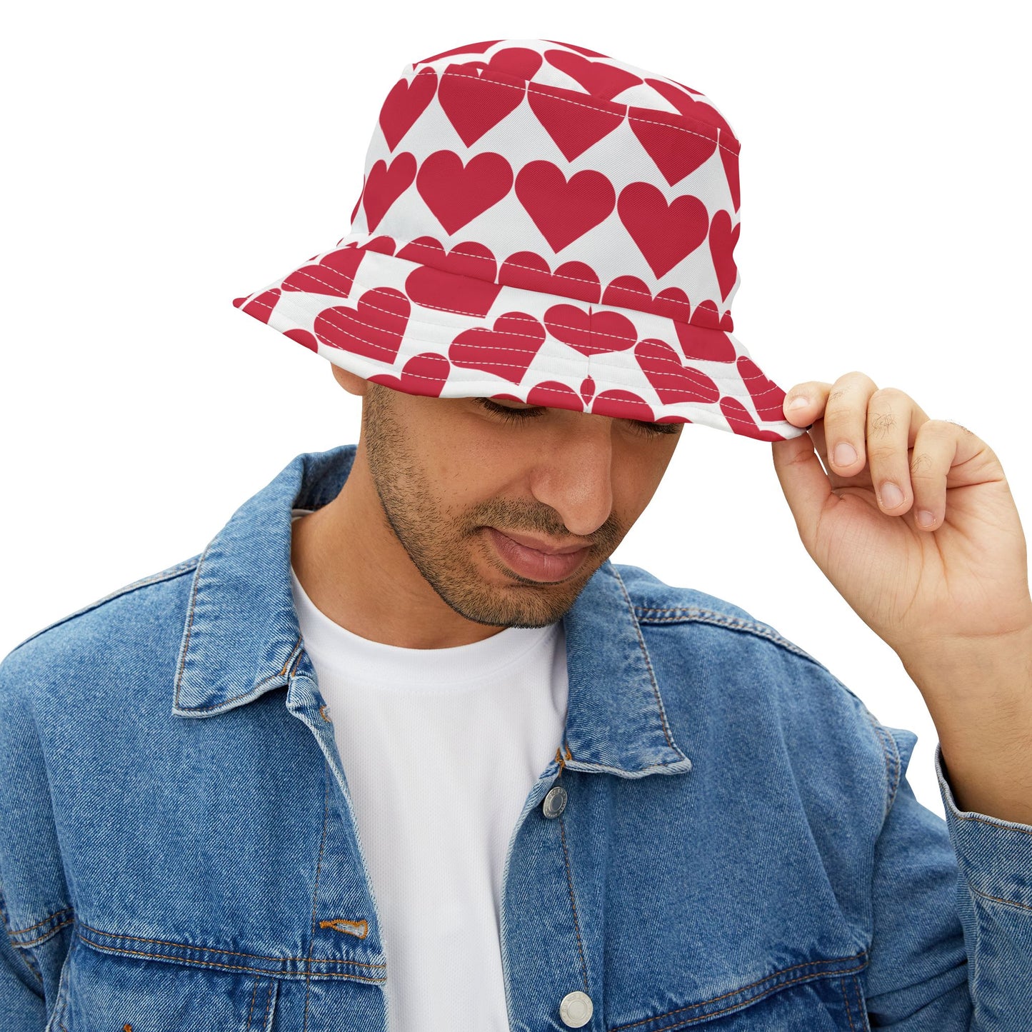 Love Heart Bucket Hat, Valentines Gift, Summer Hat, Festival Accessory, Cute Sun Protection, Casual Style