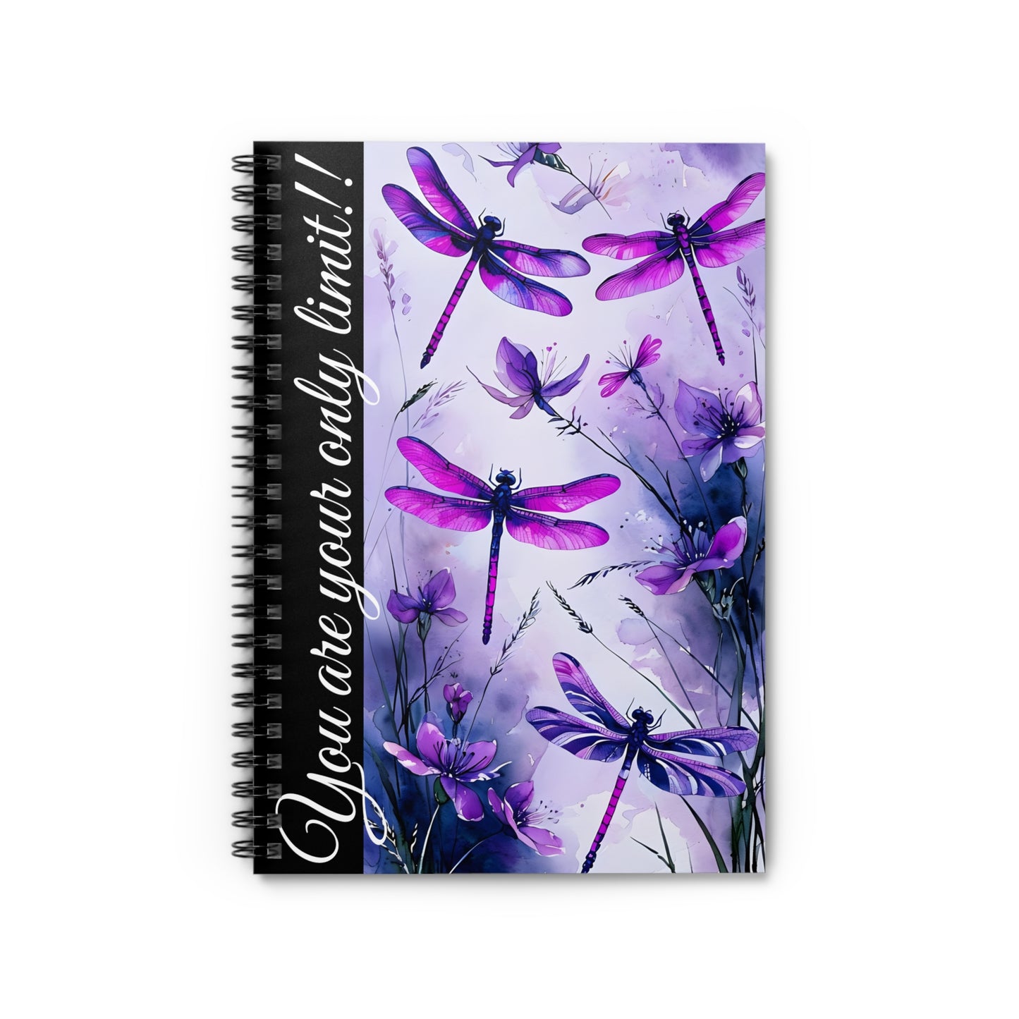 Inspirational Floral Spiral Notebook - 'You Are Your Only Limit'