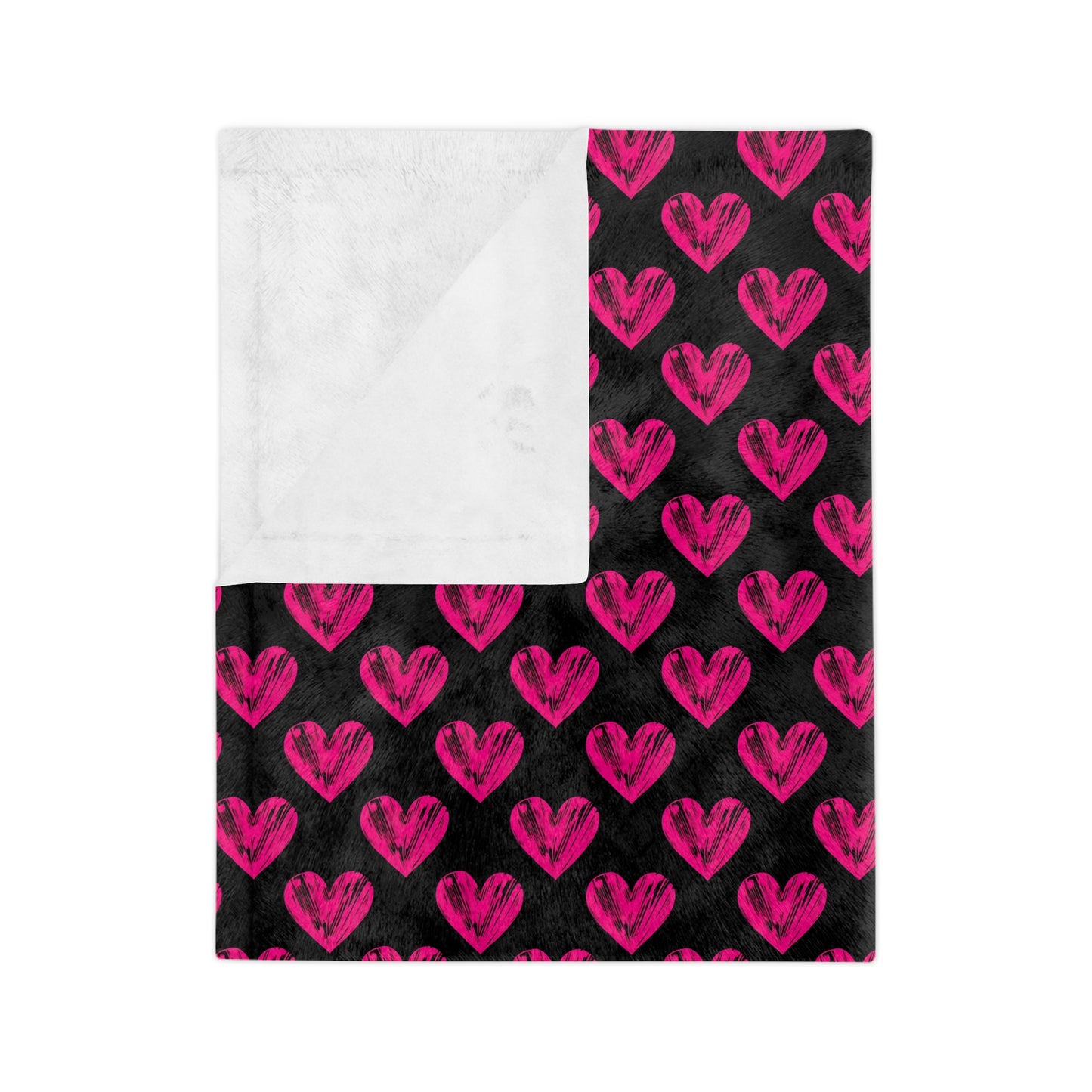 Cozy Velveteen Microfiber Blanket with Pink Heart Design - Perfect for Valentine's Day & Gift Giving