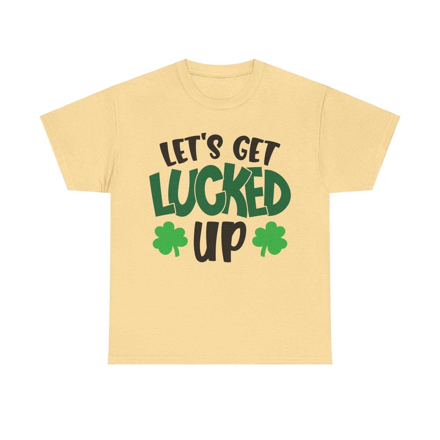 St. Patrick's Day Unisex Heavy Cotton Tee, Let's Get Lucked Up Shirt, Party Tee, Holiday Gift, Casual Wear, Fun T-shirt