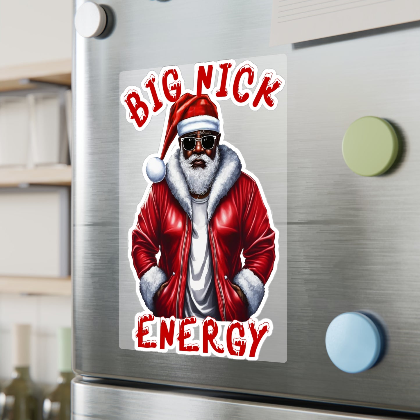 Santa Big Nick Energy Kiss-Cut Vinyl Decal - Festive Holiday Sticker for Christmas Decor