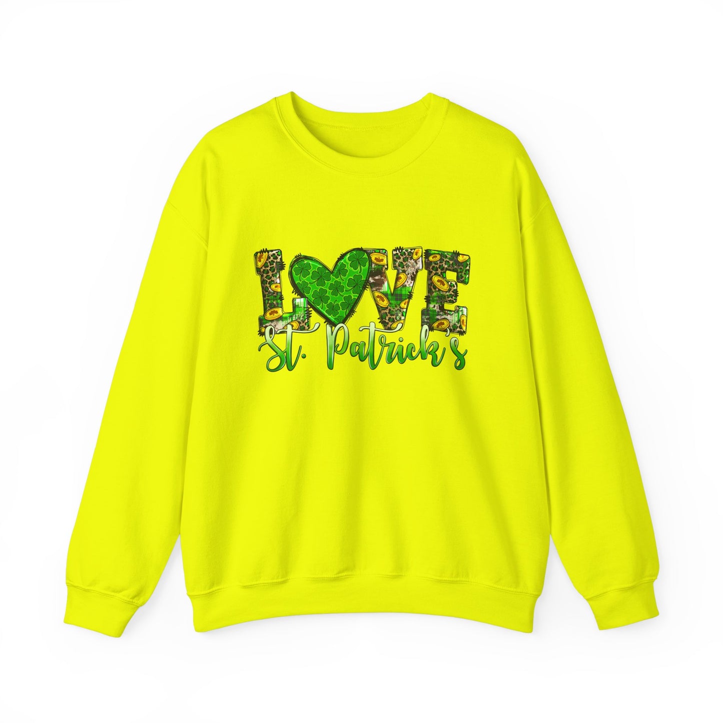 St. Patricks Day Love Sweatshirt, Cozy Crewneck for Celebrations, Unisex Gift, Festive Apparel, Holiday Style, Irish Pride