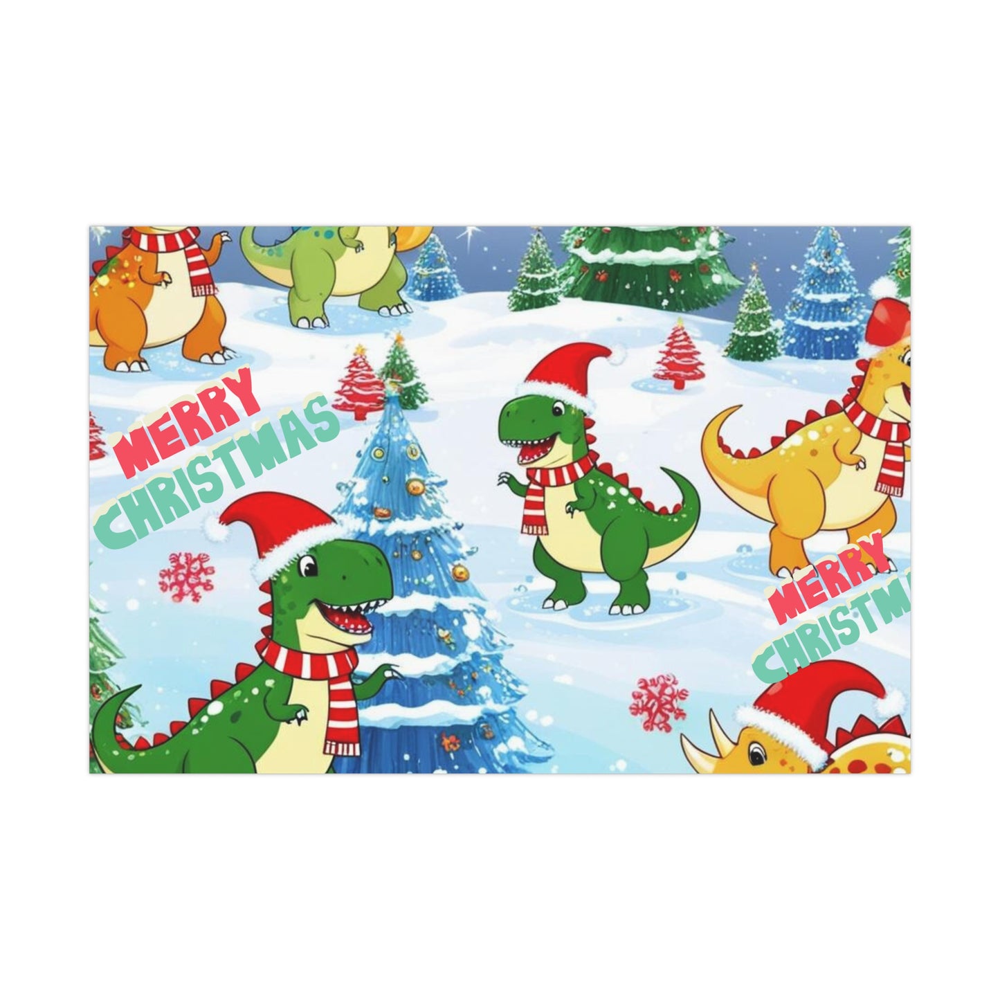 Christmas Dinosaur Wrapping Paper