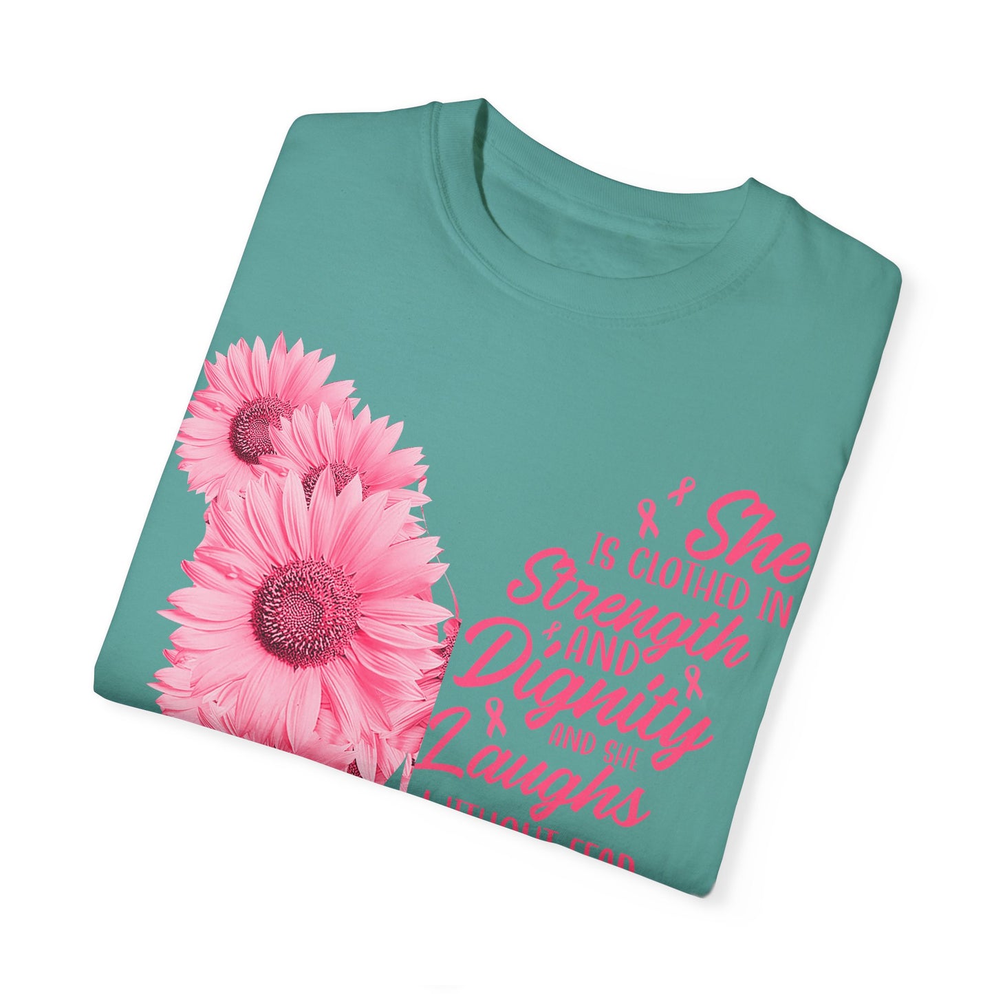 Inspirational Floral T-Shirt | Proverbs 31:25 | Strength & Dignity