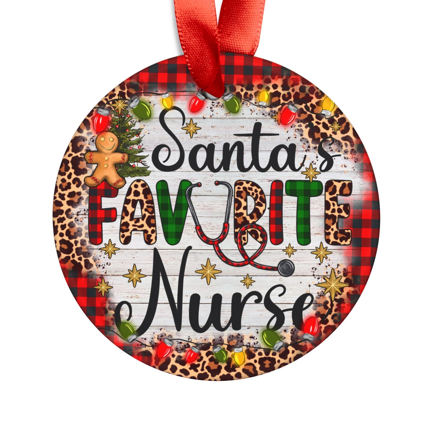 Personalized Acrylic Ornament for Nurses, Santa's Favorite Nurse Gift, Christmas Decor, Holiday Keepsake, Unique Tree Decoration