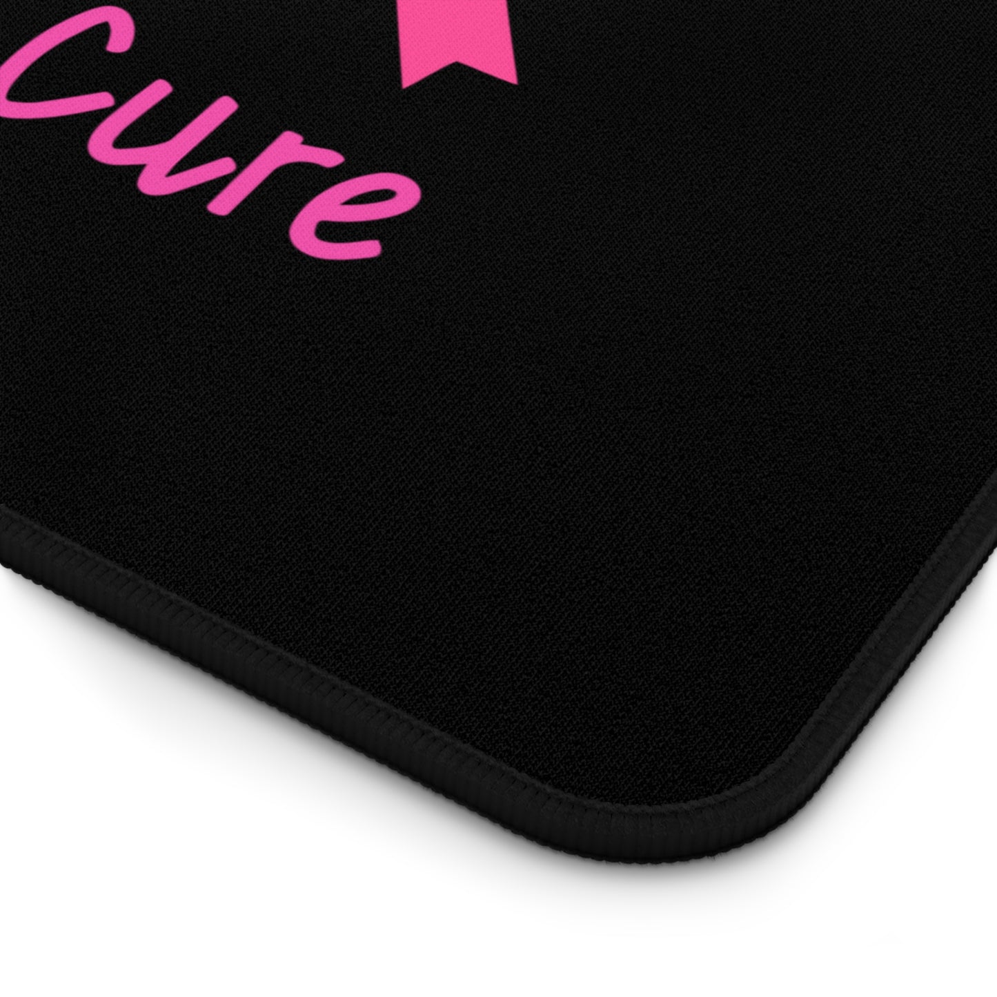 Peace Love Cure Desk Mat for Breast Cancer Awareness, Office Decor, Gift for Cancer Fighters, Supportive Desk Accessories