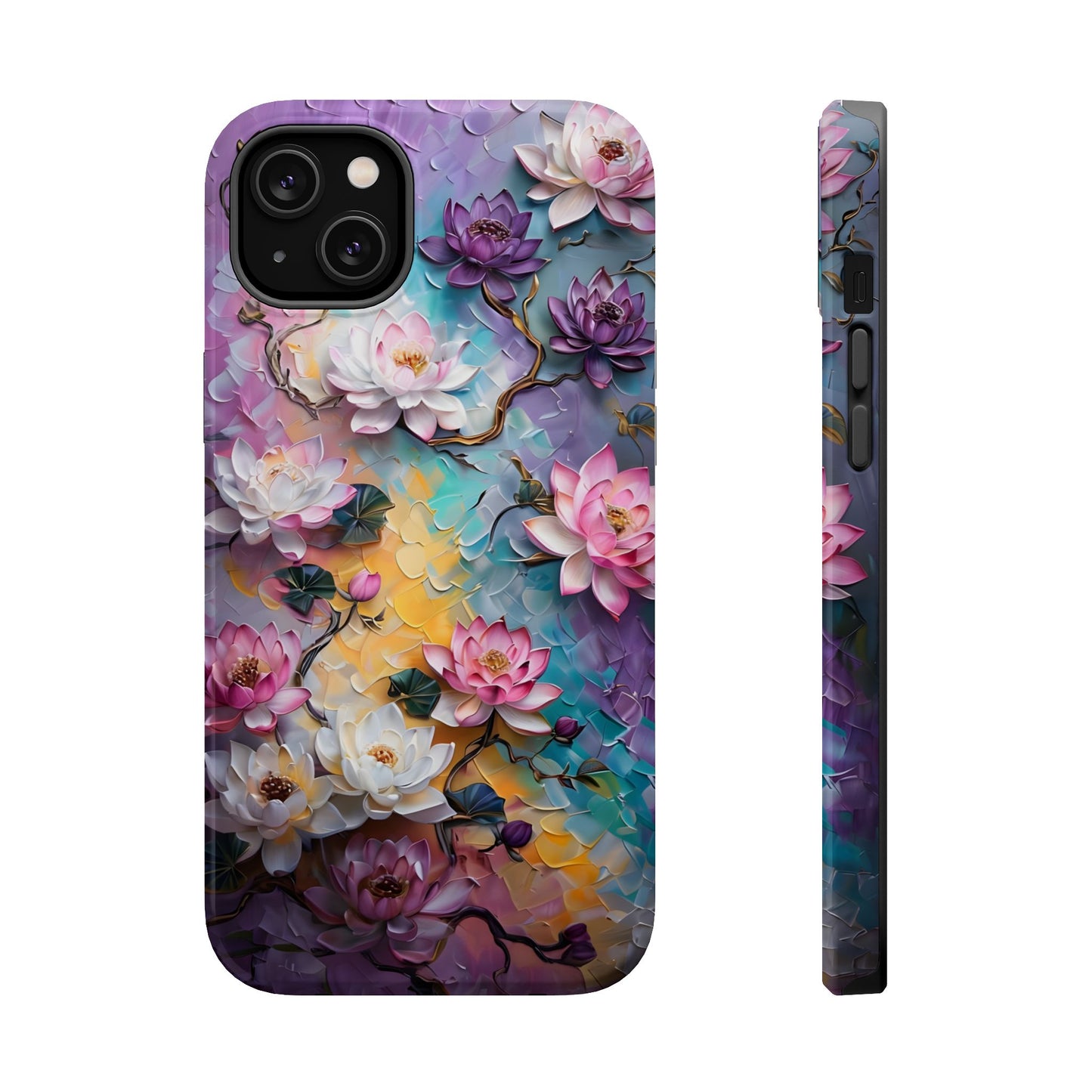 Floral Magnetic Phone Case, Unique Smartphone Accessory, Botanical Design, Gift for Her, Nature Lover, Spring Decor