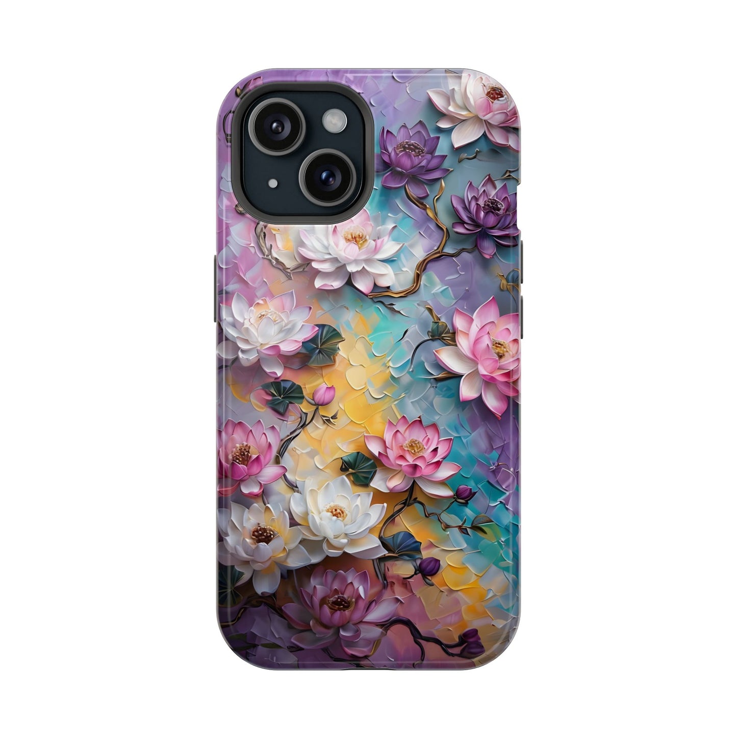 Floral Magnetic Phone Case, Unique Smartphone Accessory, Botanical Design, Gift for Her, Nature Lover, Spring Decor