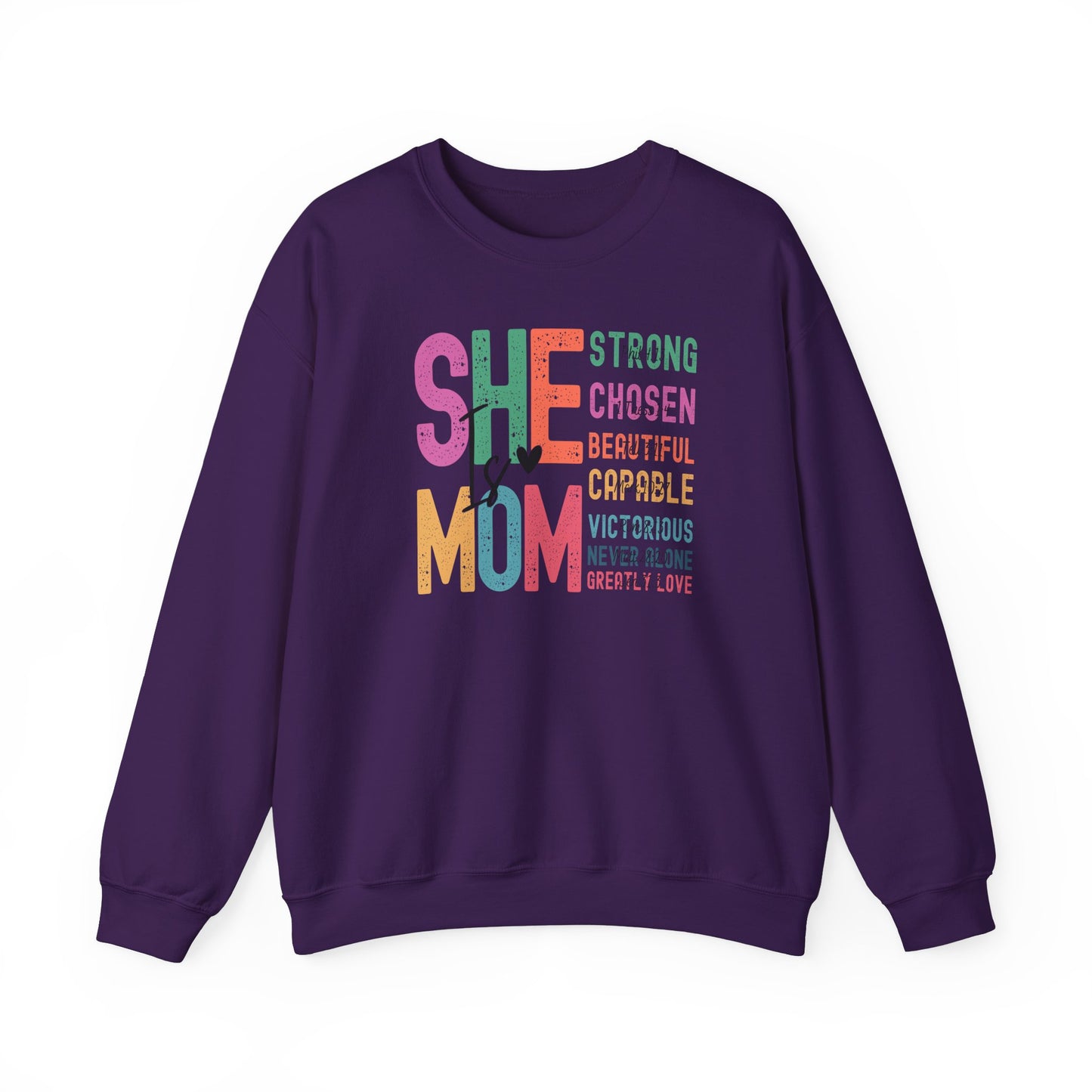 She Is Mom Sweatshirt, Inspirational Crewneck, Mother's Day Gift, Cozy Pullover for Moms, Unique Mom Appreciation Gift