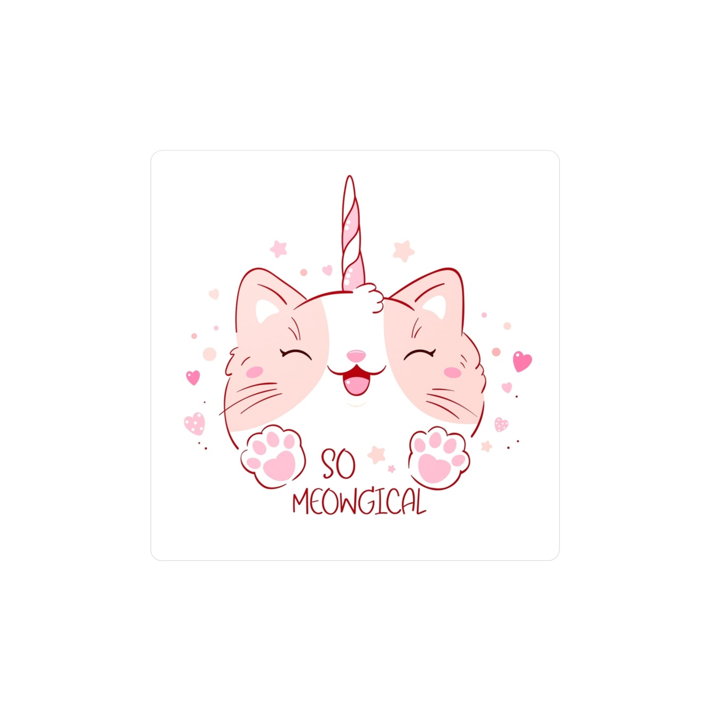 So Meowgical Cat Vinyl Decals - Cute Unicorn Kitty Stickers for Cat Lovers