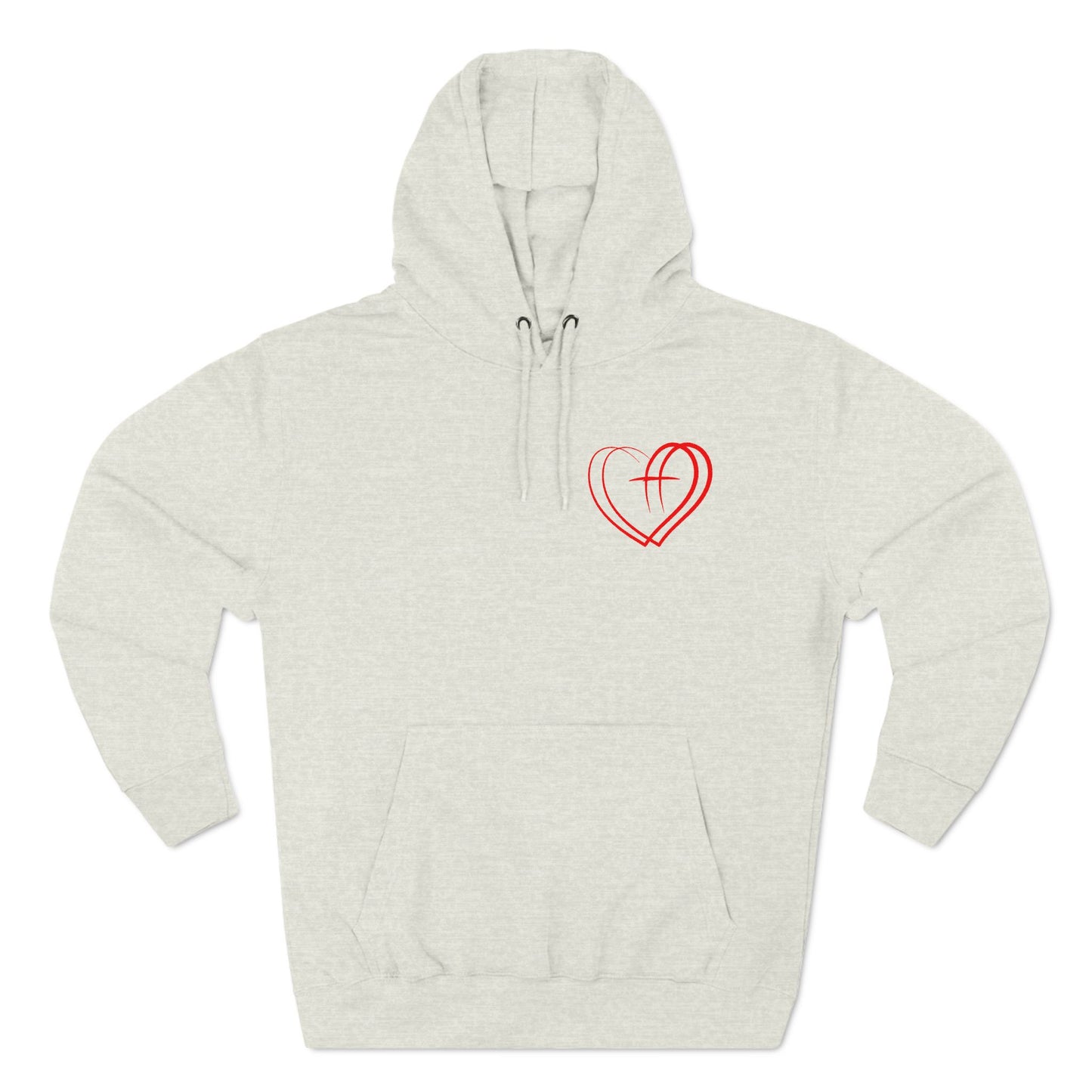 Heartfelt Fleece Hoodie, Warm Graphic Sweatshirt, Cozy Casual Wear, Perfect Gift for Loved Ones, Thoughtful Valentines Apparel - Three-Panel