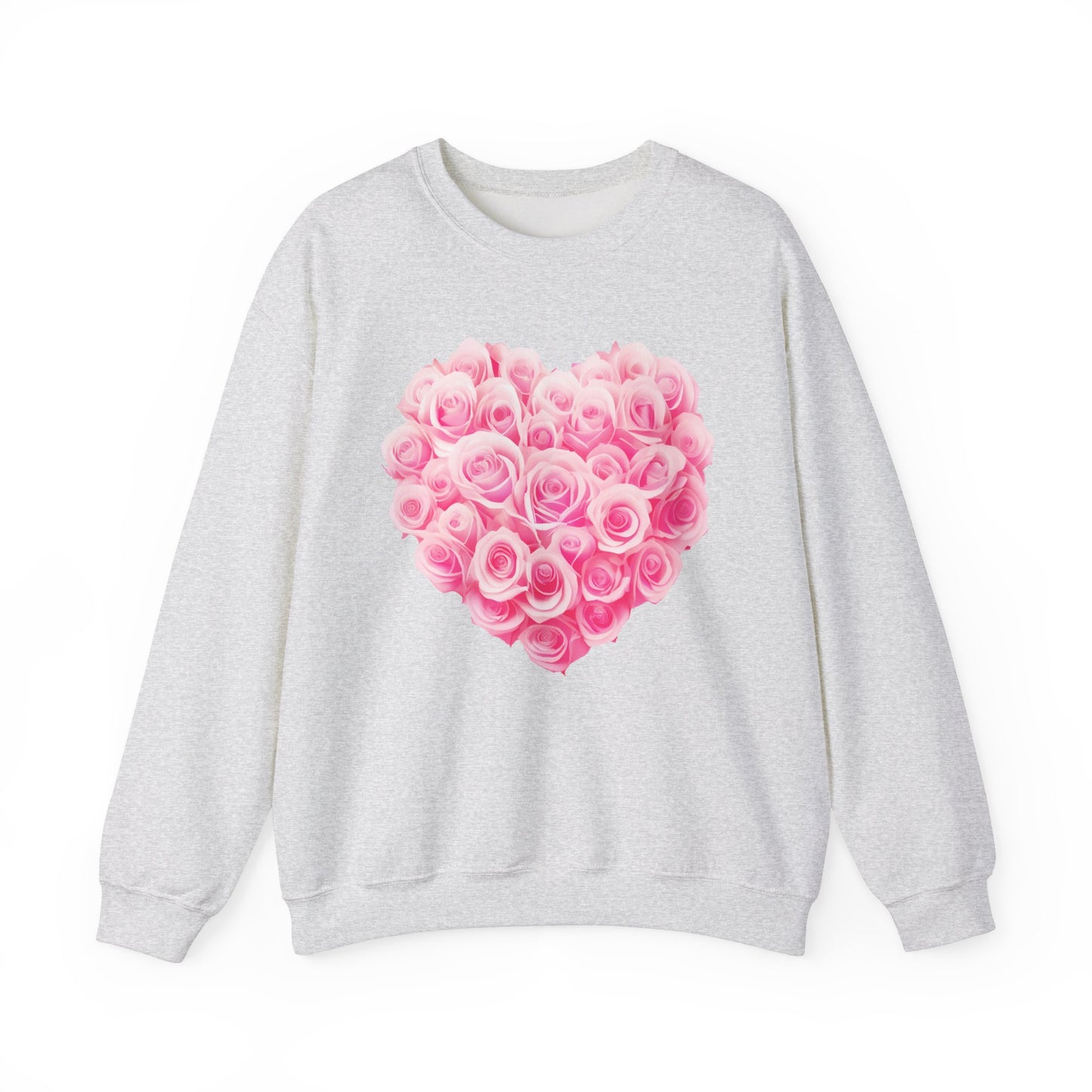 Romantic Rose Heart Sweatshirt - Unisex Heavy Blend™ Crewneck