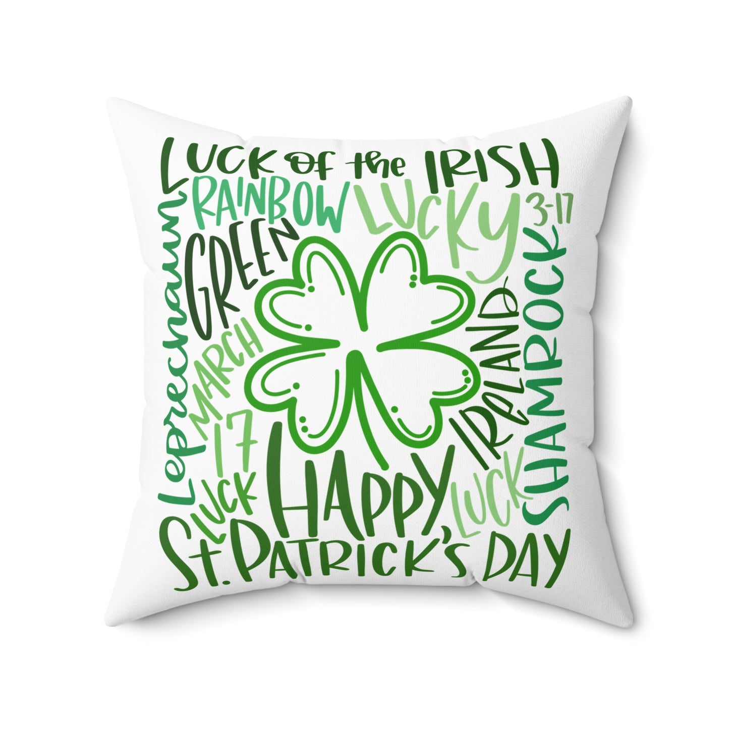 St. Patricks Day Pillow - Luck of the Irish Decor, Green Shamrock Throw Cushion for Home, Holiday Accent, Celebration