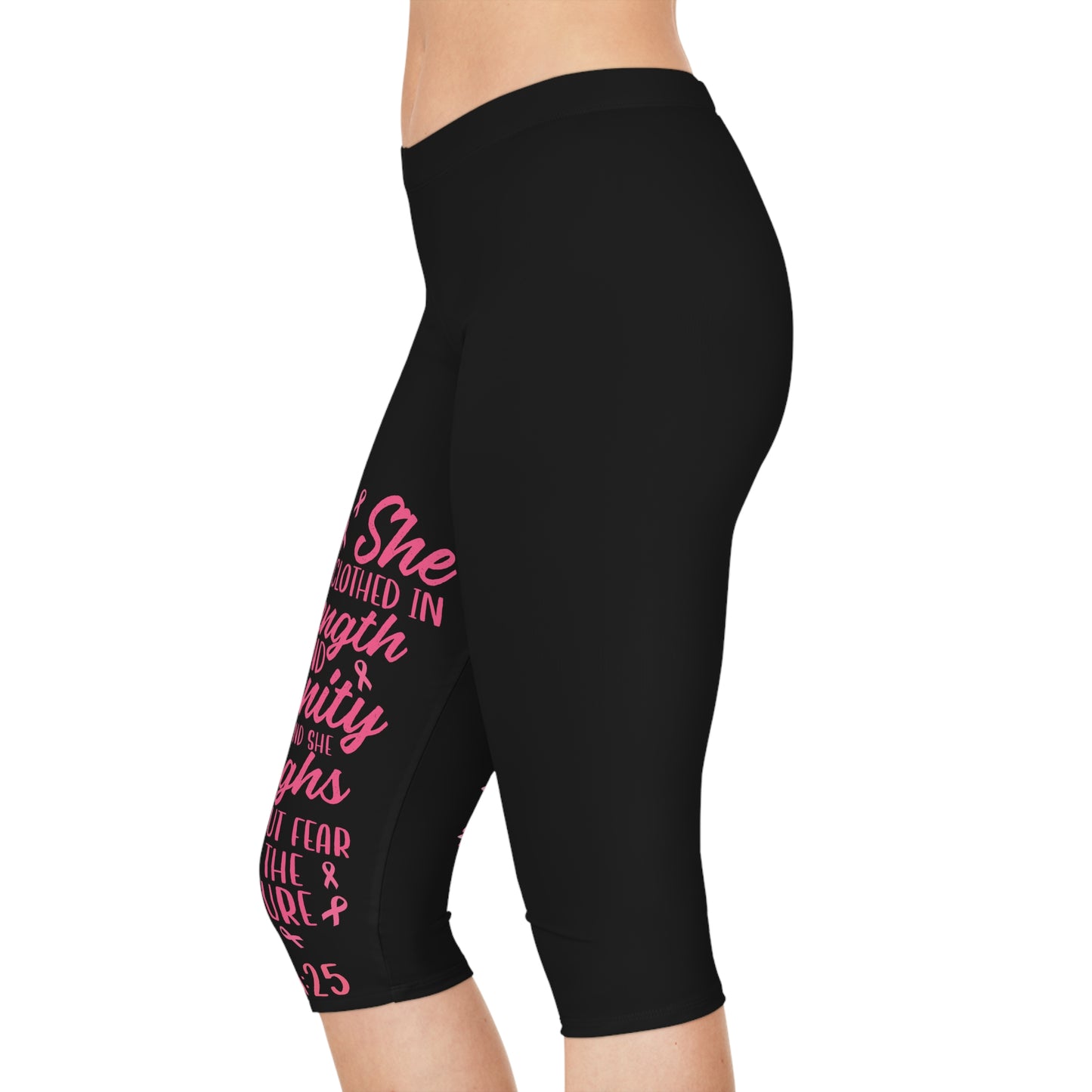 Copy of Inspirational Women’s Capri Leggings - Strength & Dignity Design