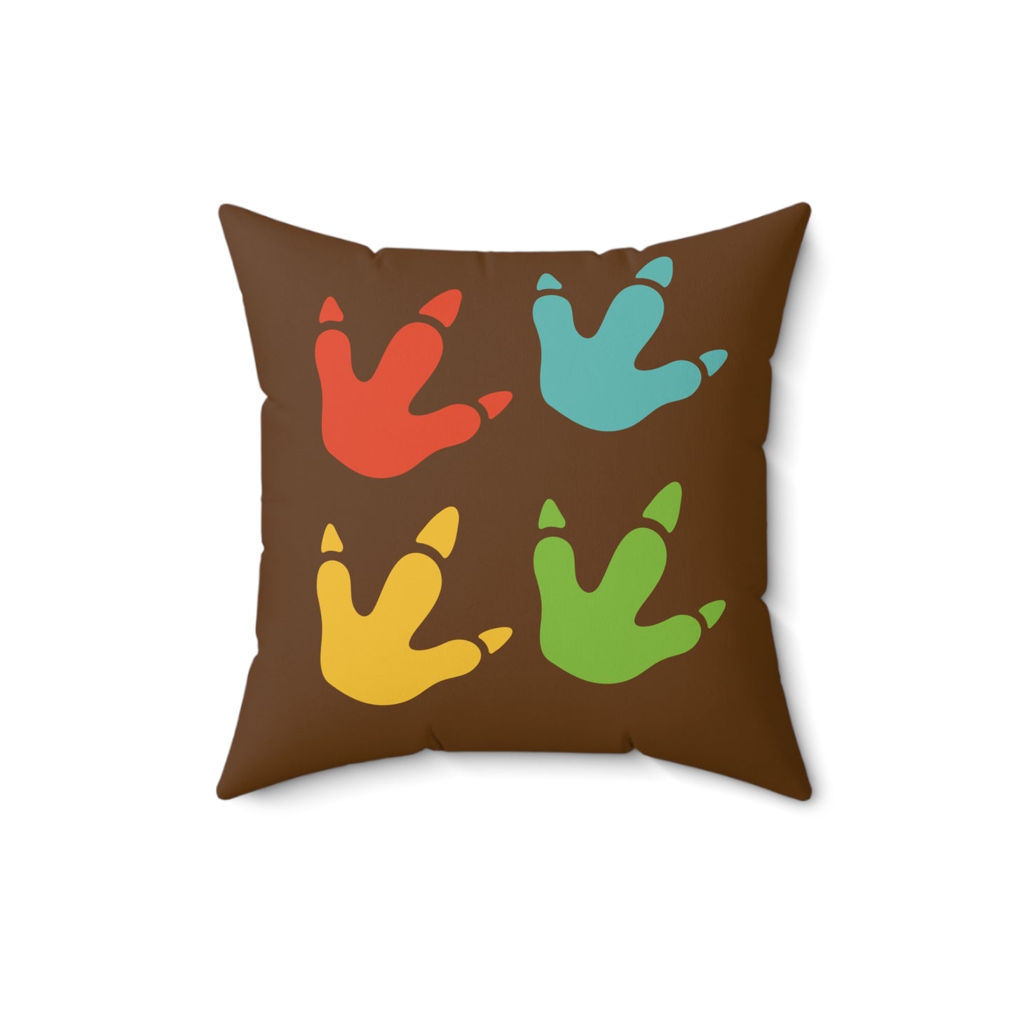 Dinosaur-Themed Spun Polyester Square Pillow, Great for Kids Rooms, Dinosaur Party Decor, Playroom Accent, Fun Gift