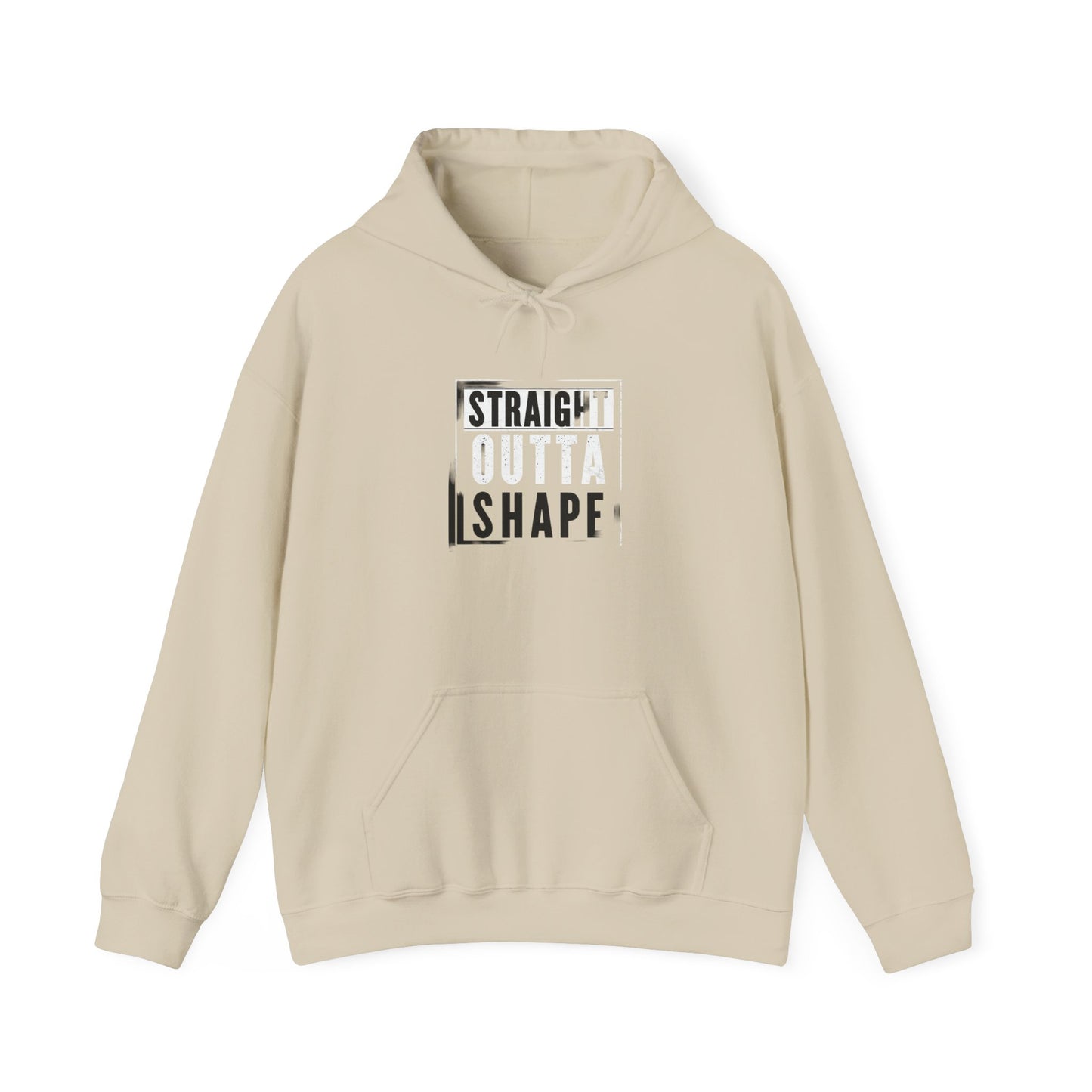 Funny Straight Outta Shape Hoodie, Unisex Sweatshirt for Fitness Lovers, Gym Humor Gift, Casual Wear, Quirky Workout Gear