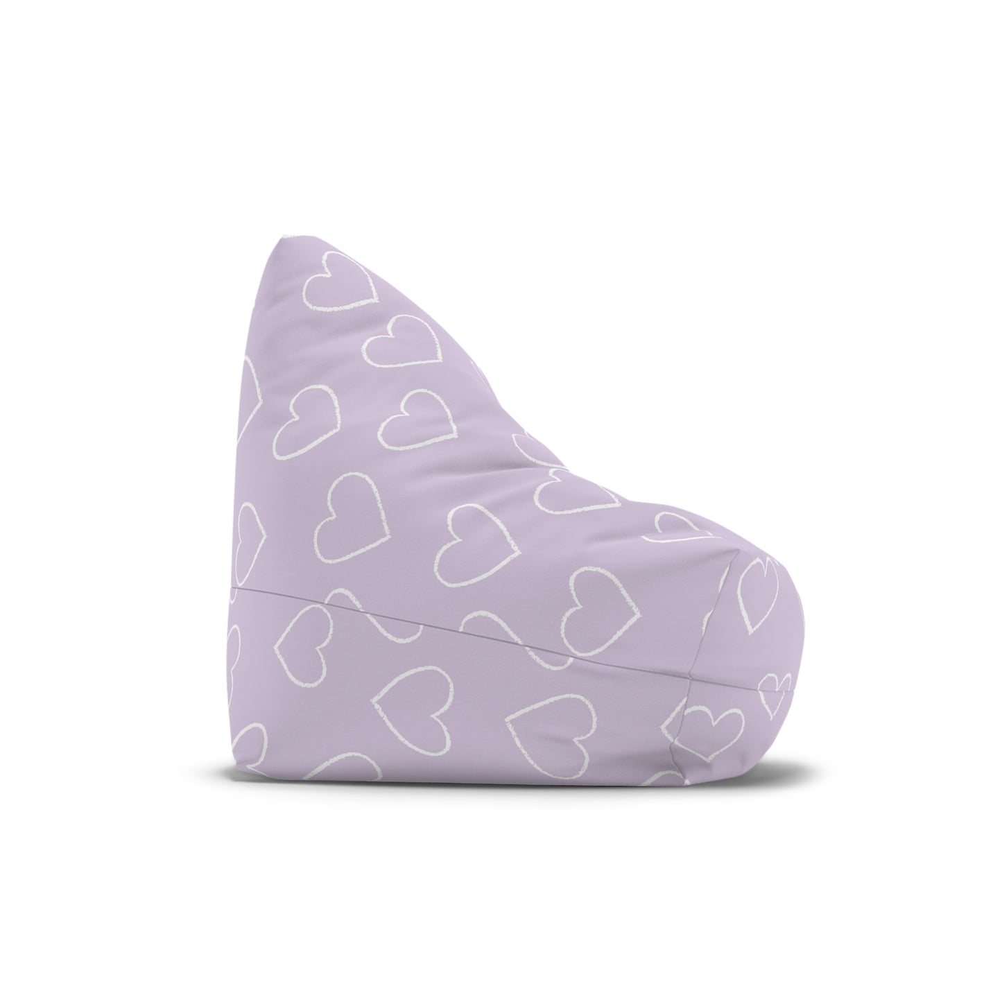 Cozy Heart Print Bean Bag Chair Cover for Relaxation